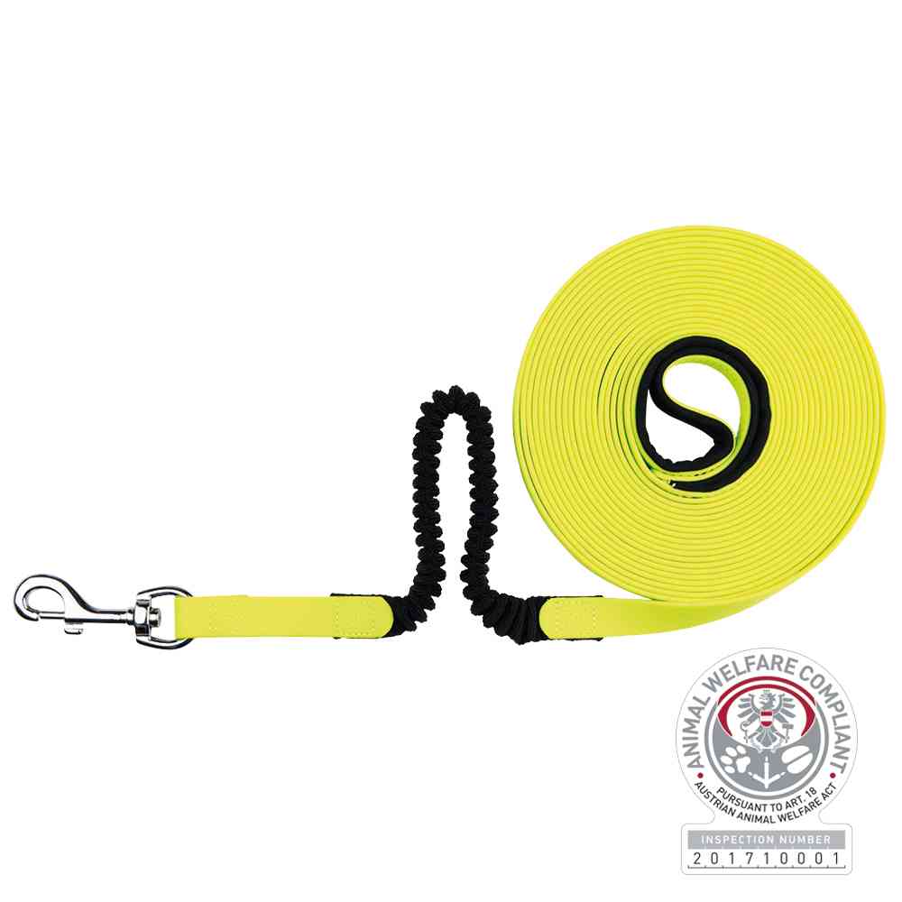 Correa Rastreo Easy Life, Amortiguador 8 m/20 mm, Amarillo Neón