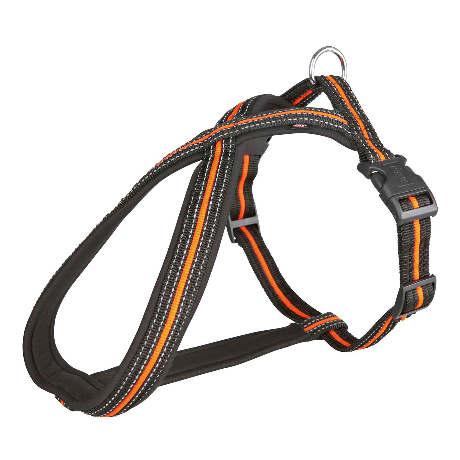 Arnés Confort Fusion, S, 35-50 cm/23 mm, Negro/Naranja