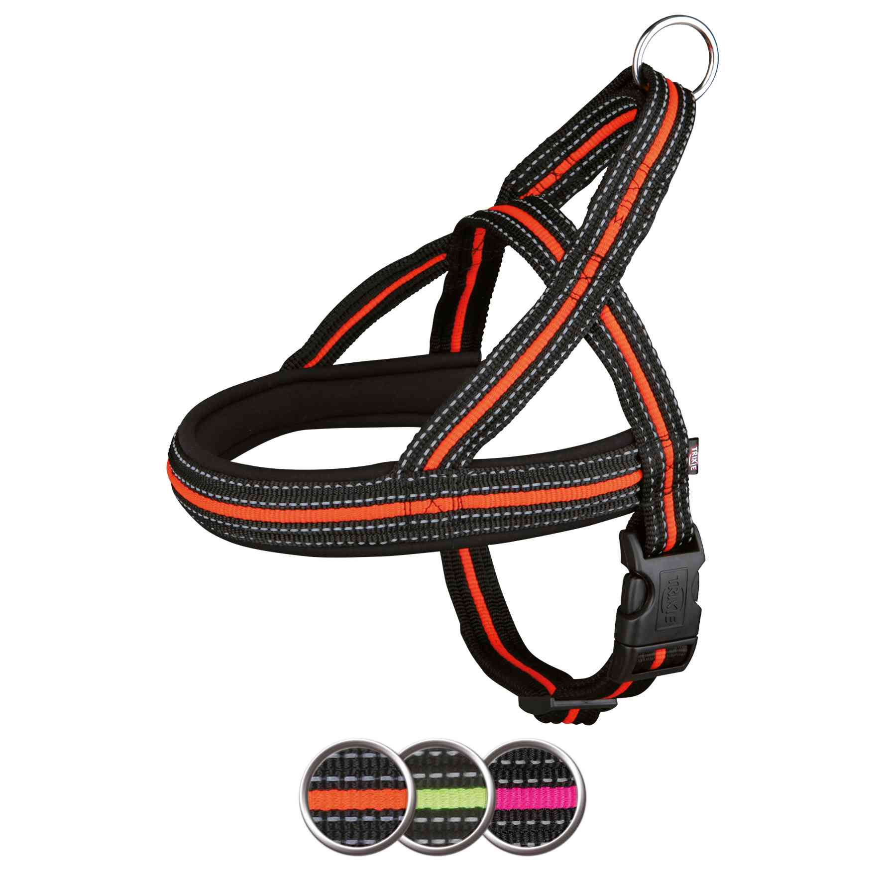 Arnés Noruego Fusion, S–M, 30–50 cm/35 mm, Negro-Rosa