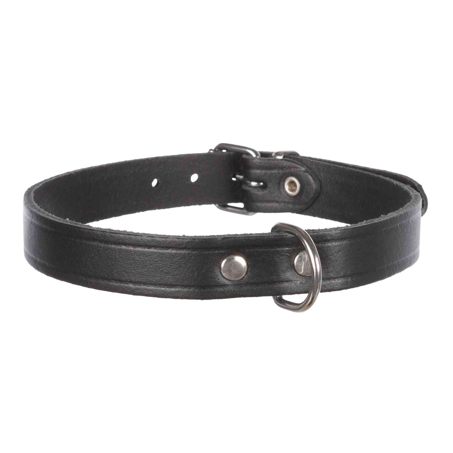 Collar Basic, Piel, XS, 19-24 cm/12 mm, Negro