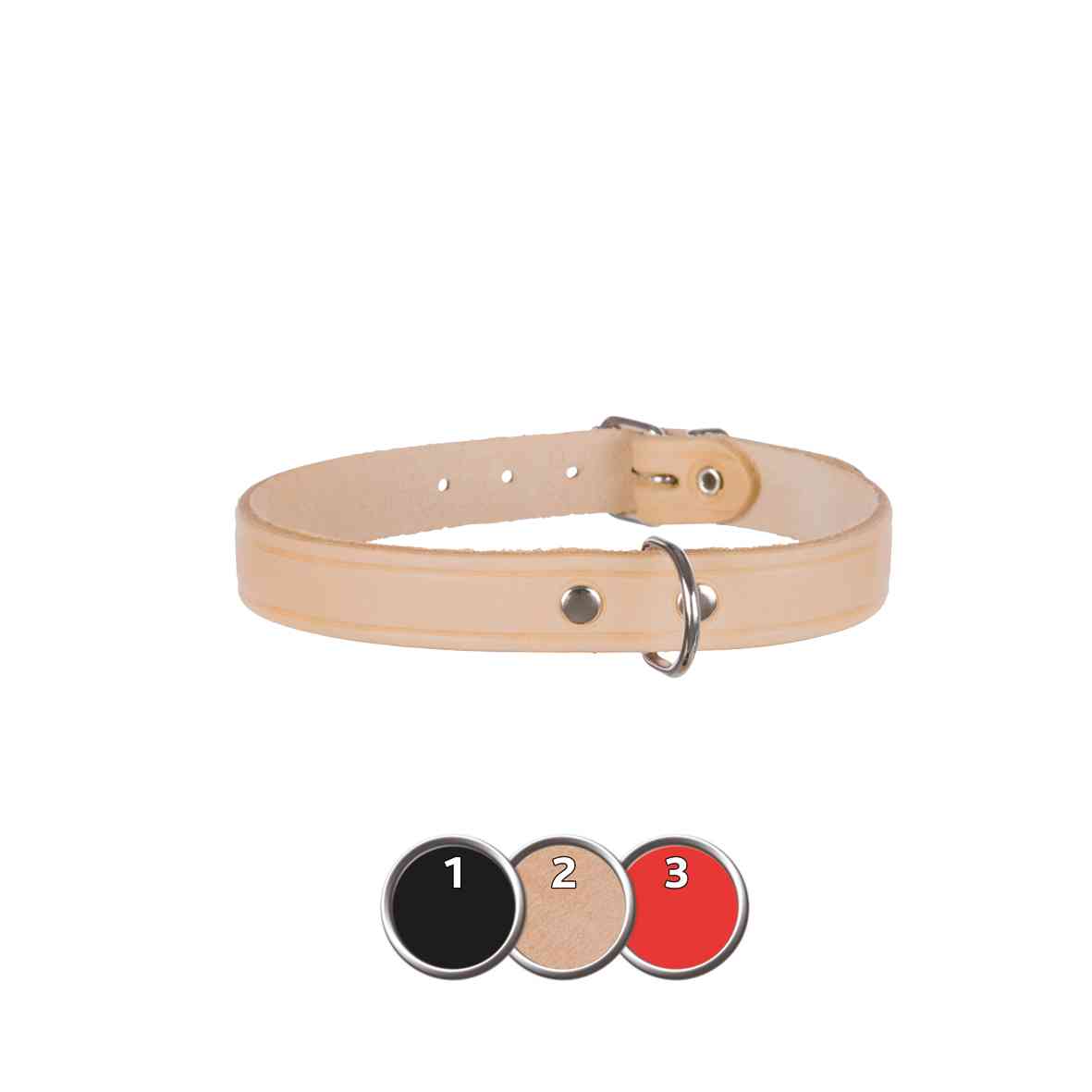 Collar Basic, Piel, XS, 19-24 cm/12 mm, Negro