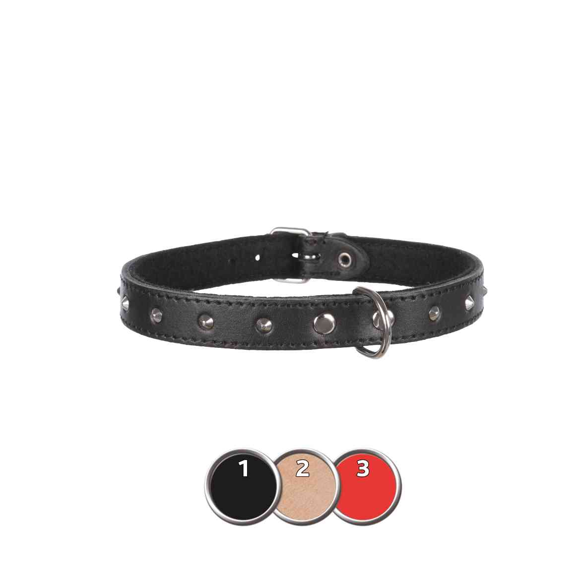 Collar Basic, Piel, XS, 21-25 cm/12 mm, Negro