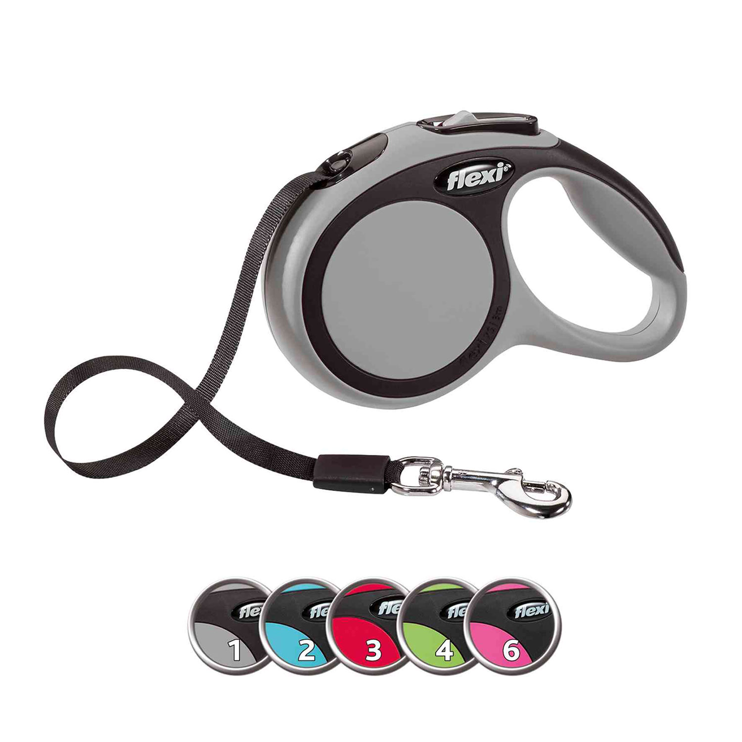 flexi New COMFORT, Cinta enrollable, XS: 3 m, Gris