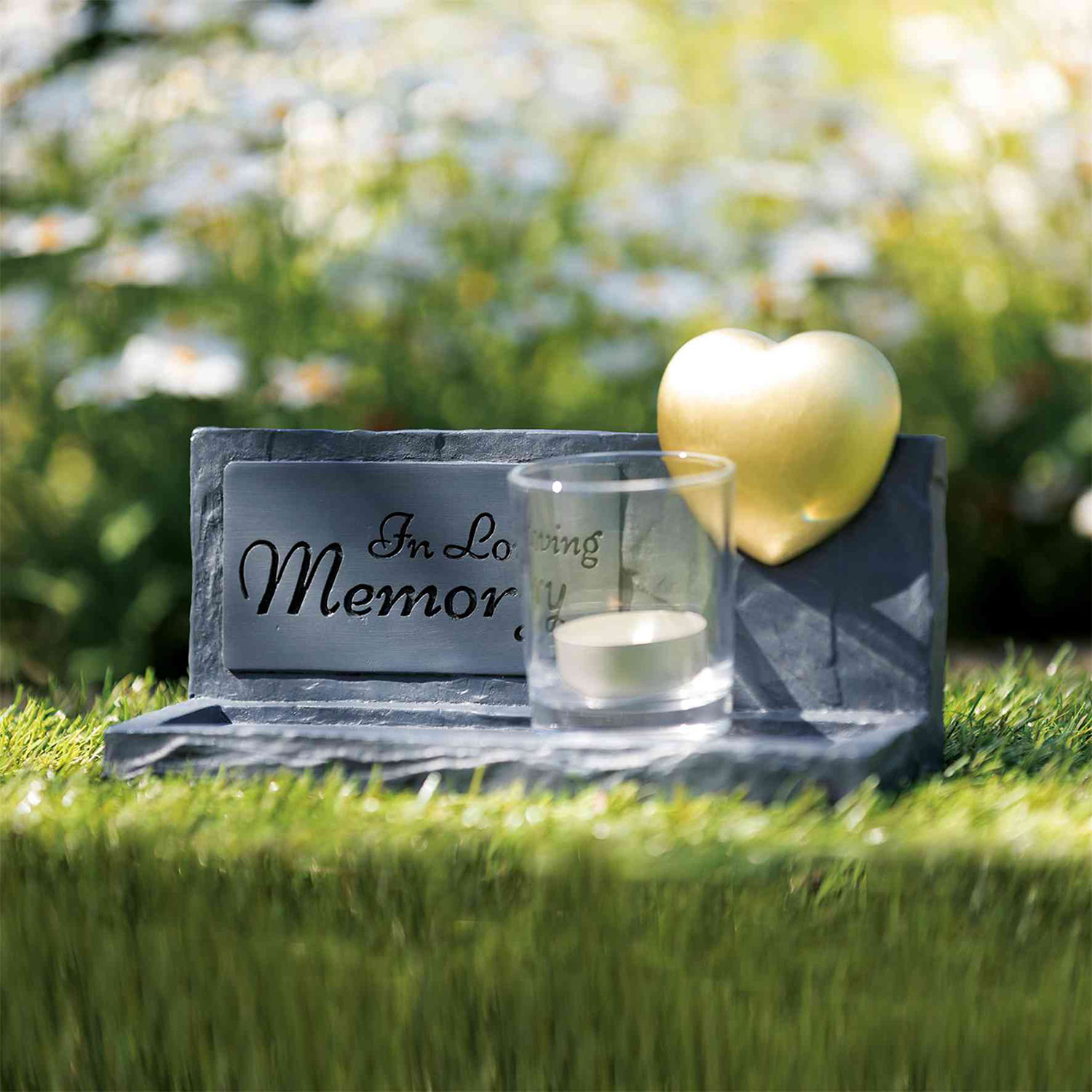 Piedra Conmemorativa Memory, 20 × 7 × 12 cm, Gris