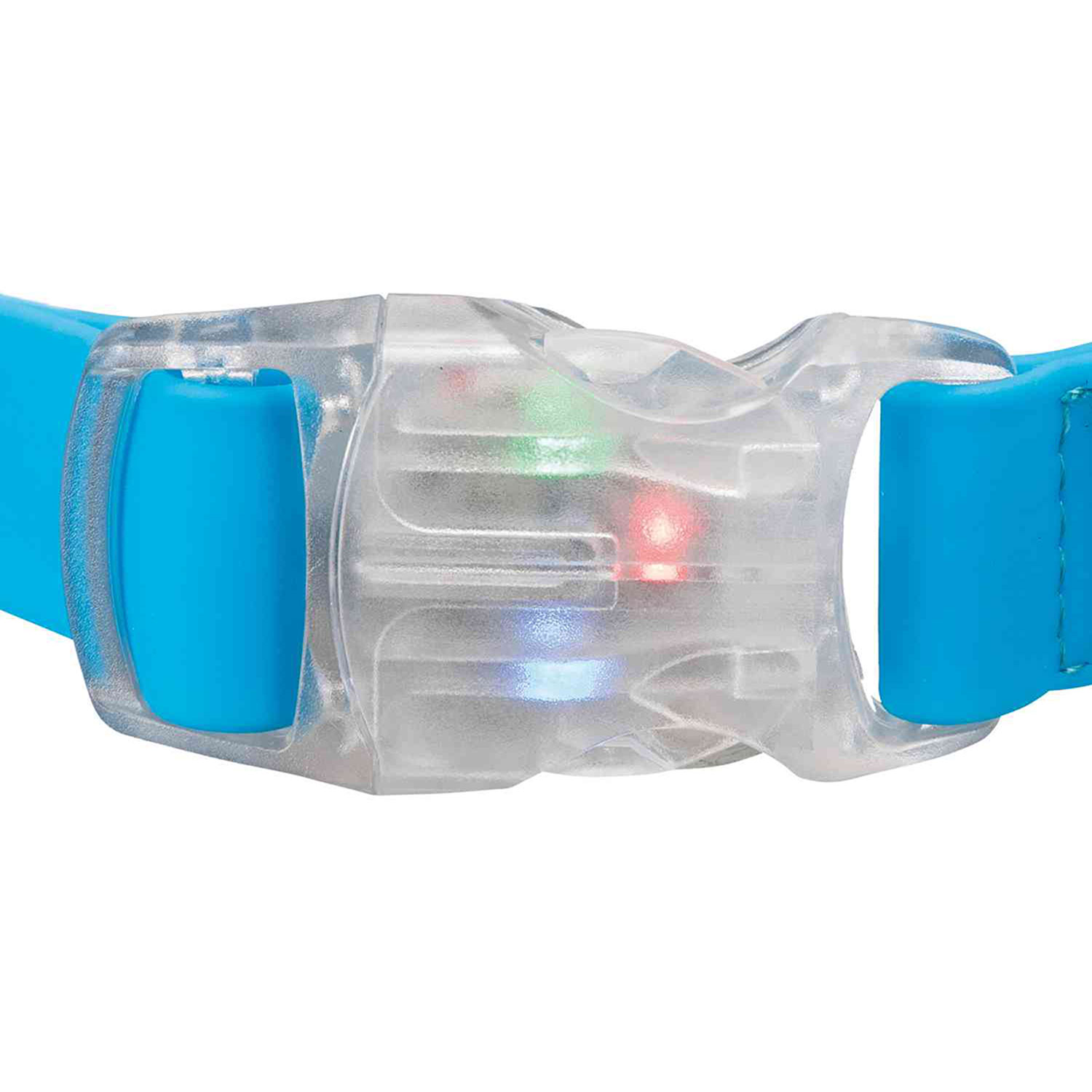 Collar Easy Flash con Flasher, S-M, 30-45 cm/20 mm, Azul Neón
