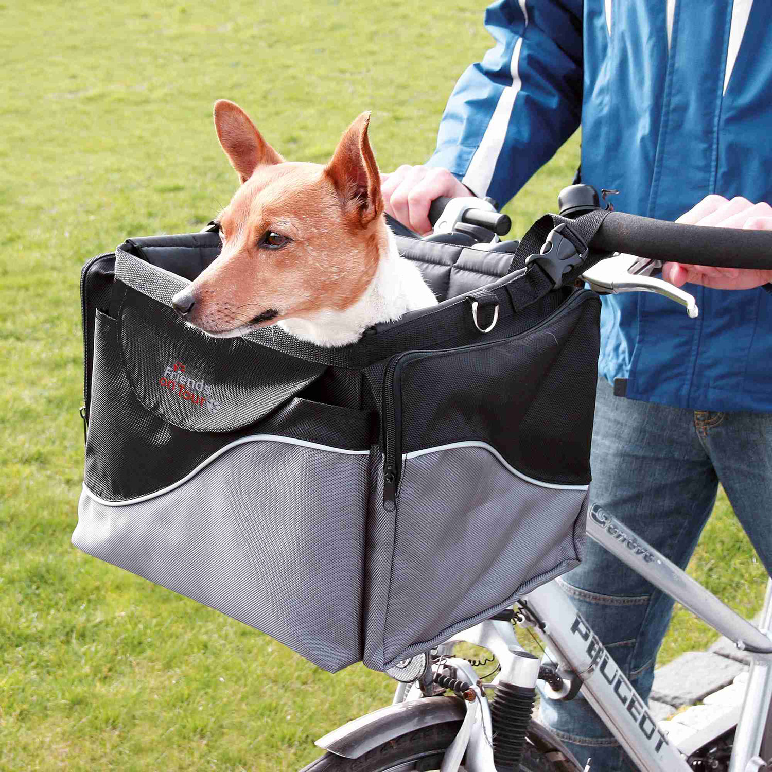 Transportín Frontal Bicis, Nylon, 43 × 26 × 26 cm, Negro