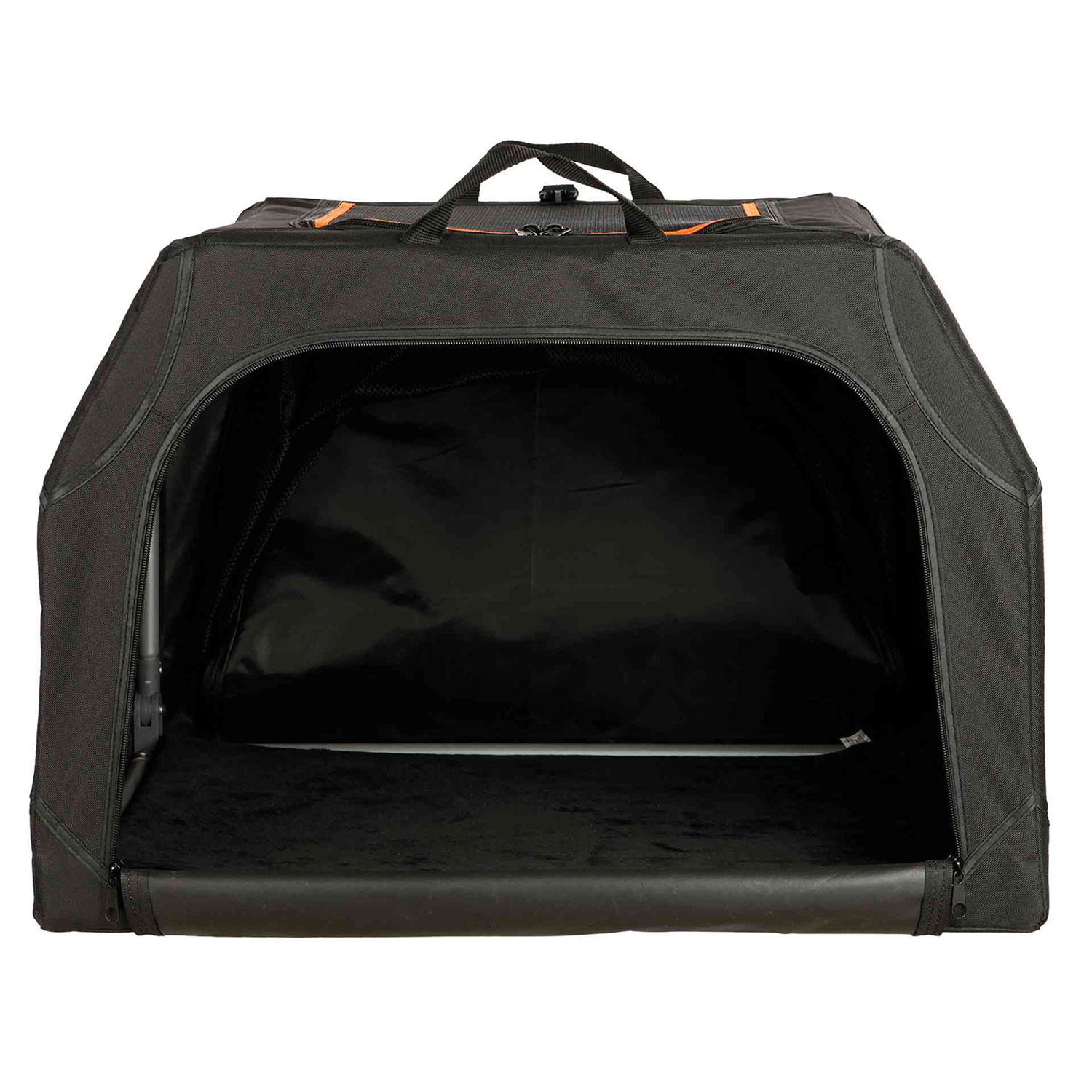 Caja Transporte, Expandible, S–M, 68 × 47 × 48 cm, Negro-Naranja