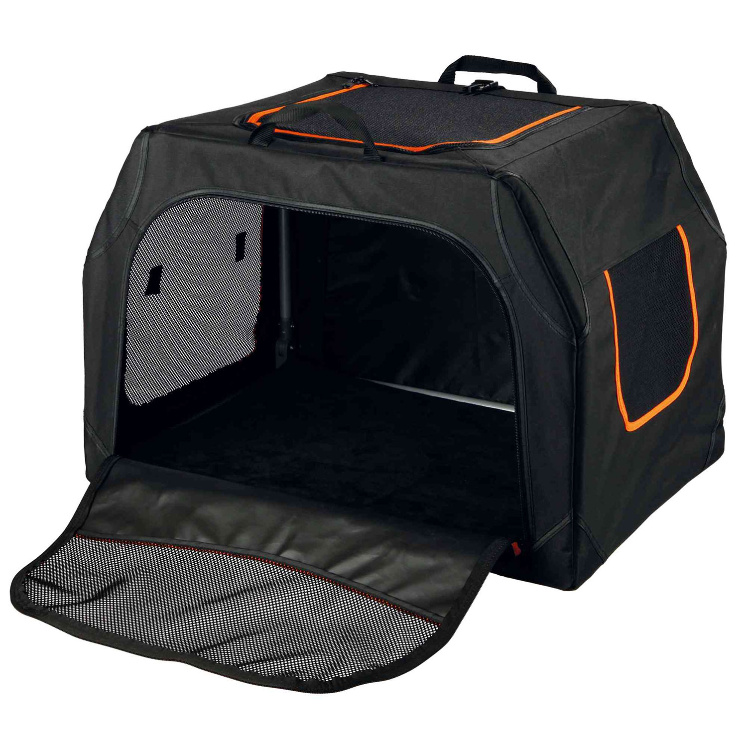 Caja Transporte, Expandible, S–M, 68 × 47 × 48 cm, Negro-Naranja