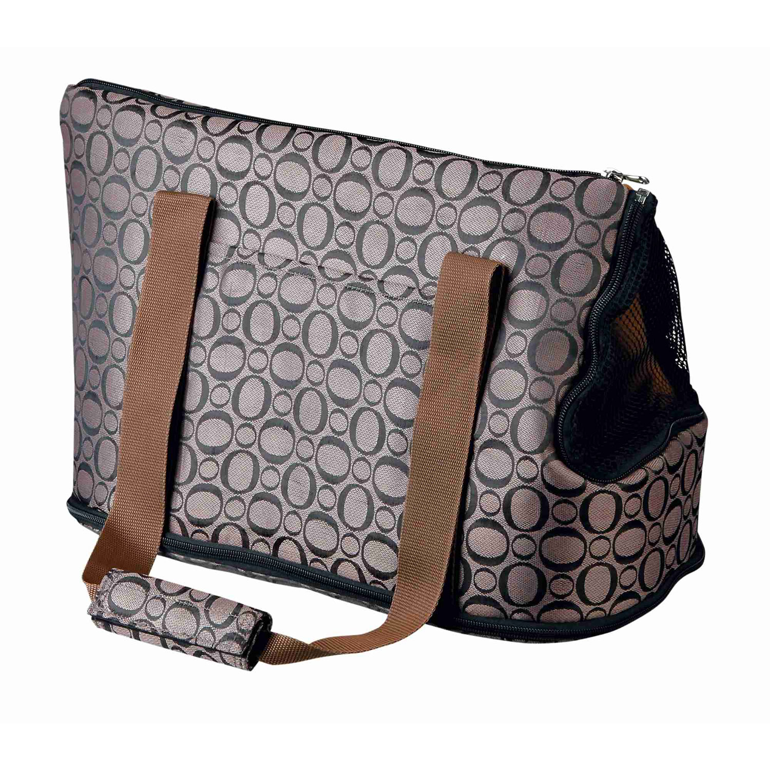 Bolsa Georgia, Nylon, 21 × 25 × 45 cm, Bronce-Negro