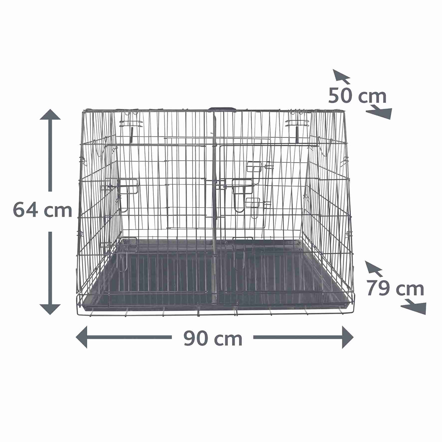 Jaula Transporte Galvanizada, Doble, 93 x 68 x 79 cm
