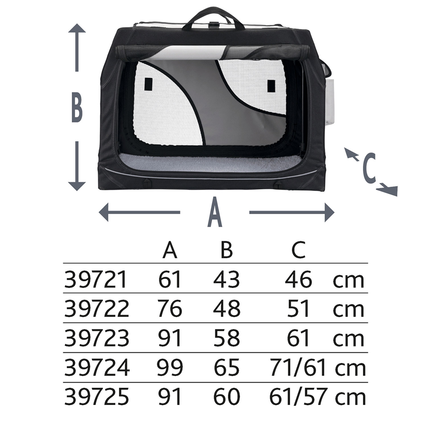 Jaula Nylon Plegable Coche, Vario, S, 61 x 43 x 46 cm