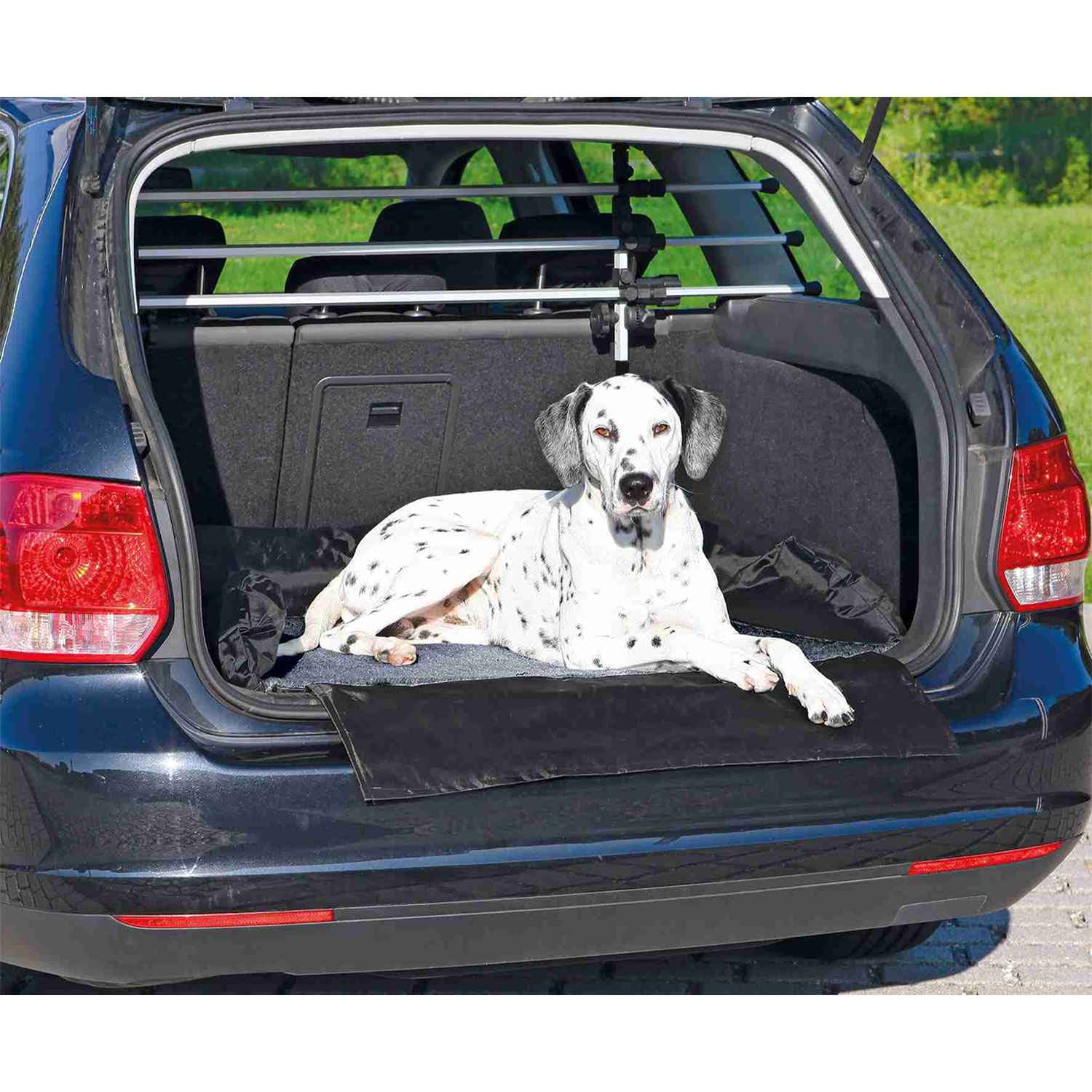 Cama para coche Nylon/forro, 95 × 75 cm, Negro-Gris