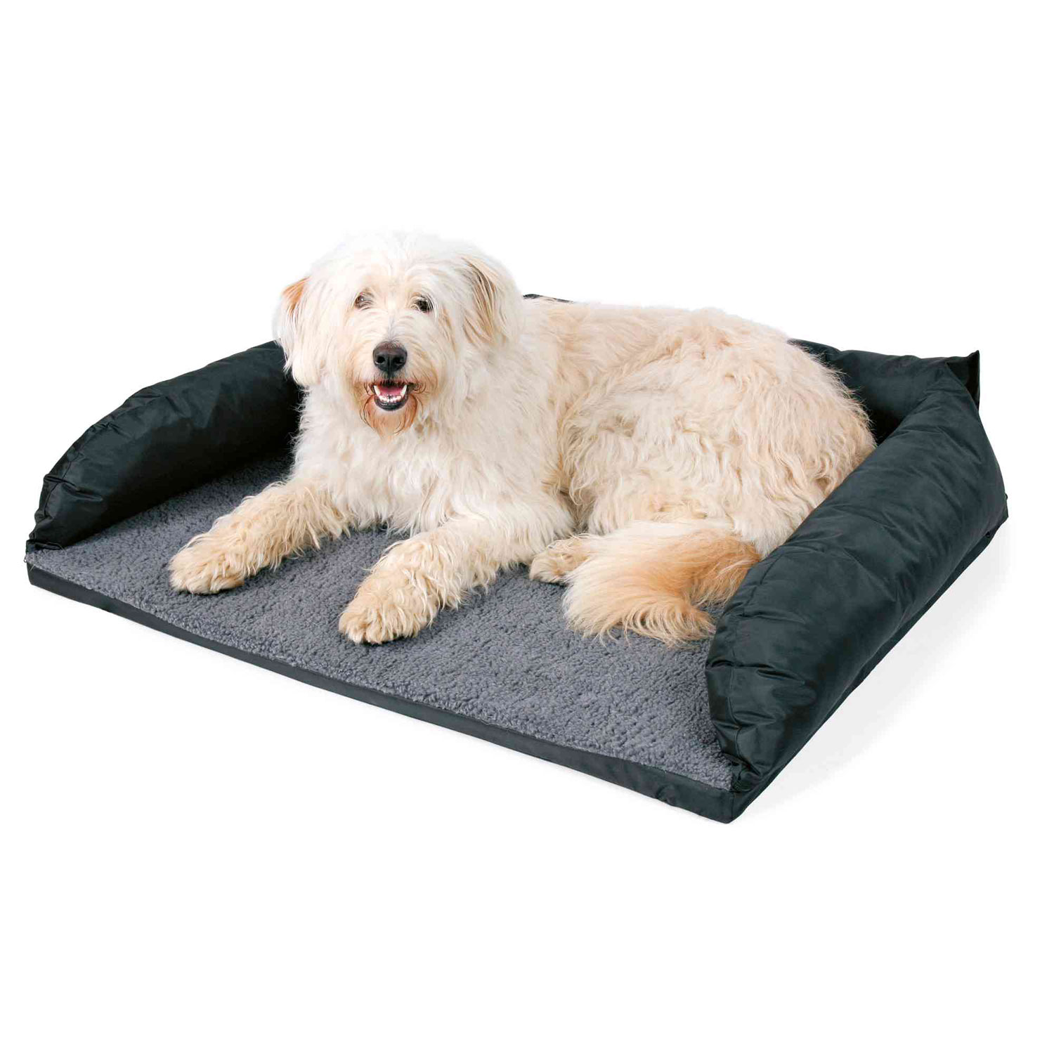 Cama para coche Nylon/forro, 95 × 75 cm, Negro-Gris