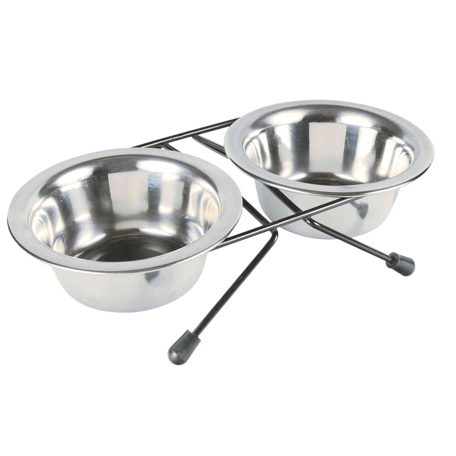 Set Comederos Acero Inox, 2 x 0.2 l, ø11 cm