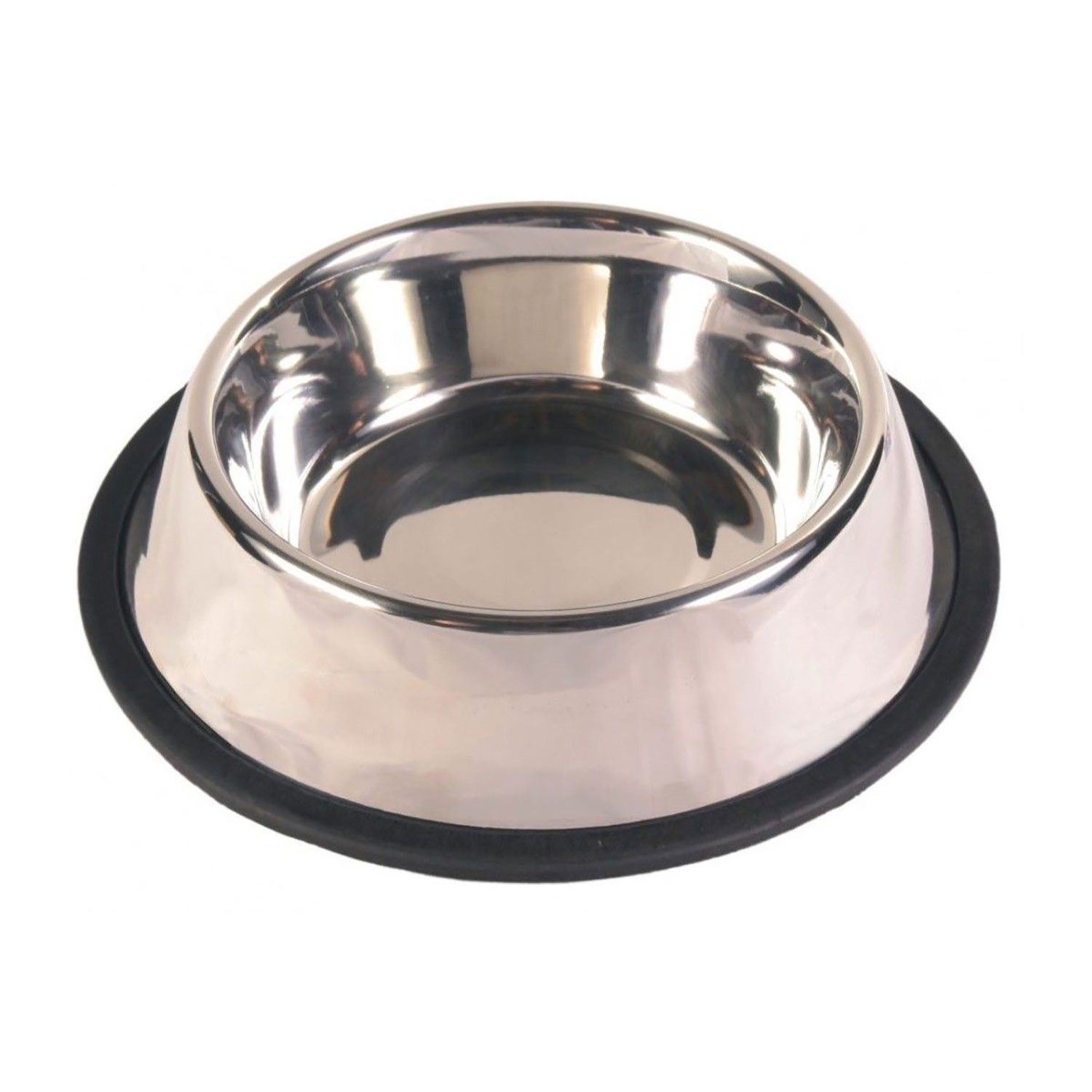 Comedero Acero Inoxidable, Anillo Caucho, 0.45 l, ø14 cm
