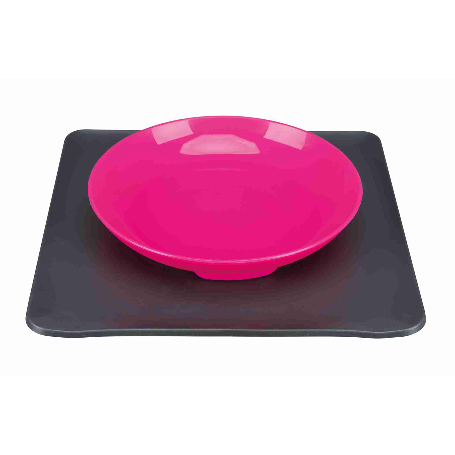 Comedero Antideslizante Yummynator, 400 ml/24 × 24 cm, Rosa-Gris