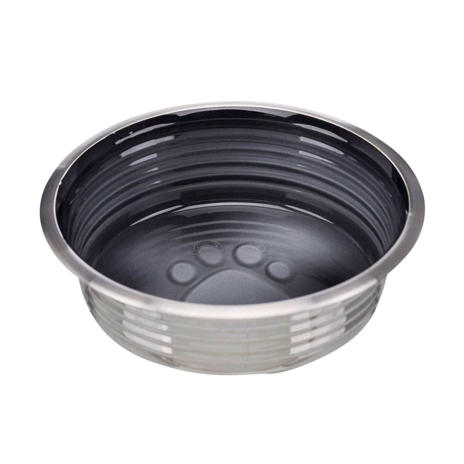 Comedero Acero Inox. Acristalado, 0.4l/ø13 cm