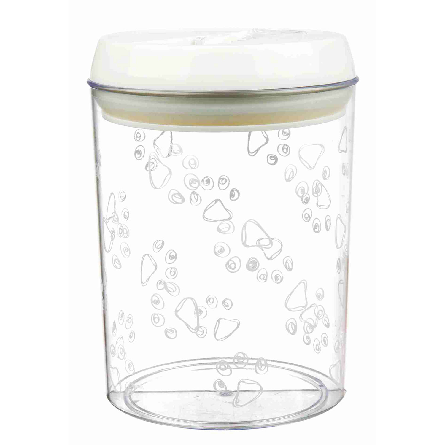 Tarro Alimento-Snack, Plástico 1.5l, ø12 × 17.5 cm, Blanco