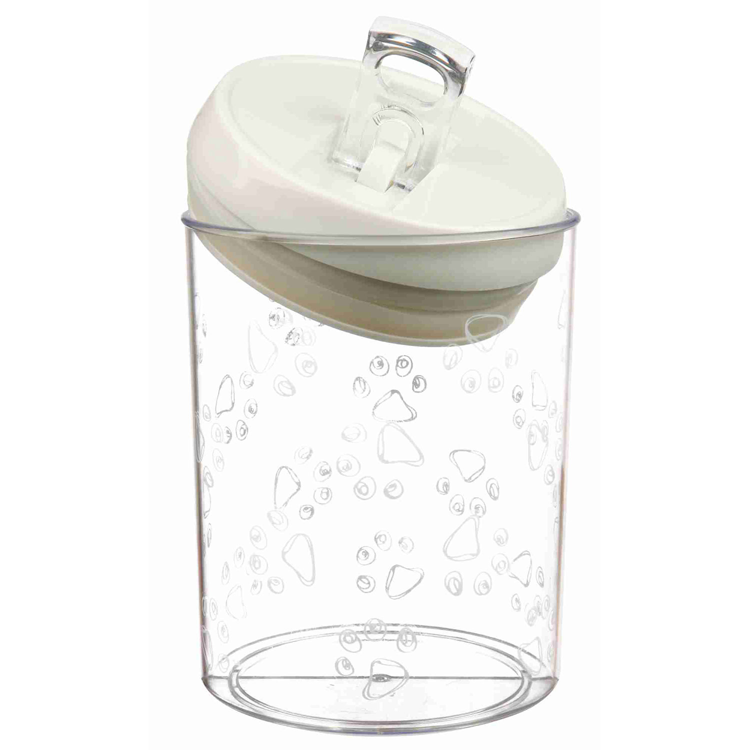 Tarro Alimento-Snack, Plástico 1.5l, ø12 × 17.5 cm, Blanco