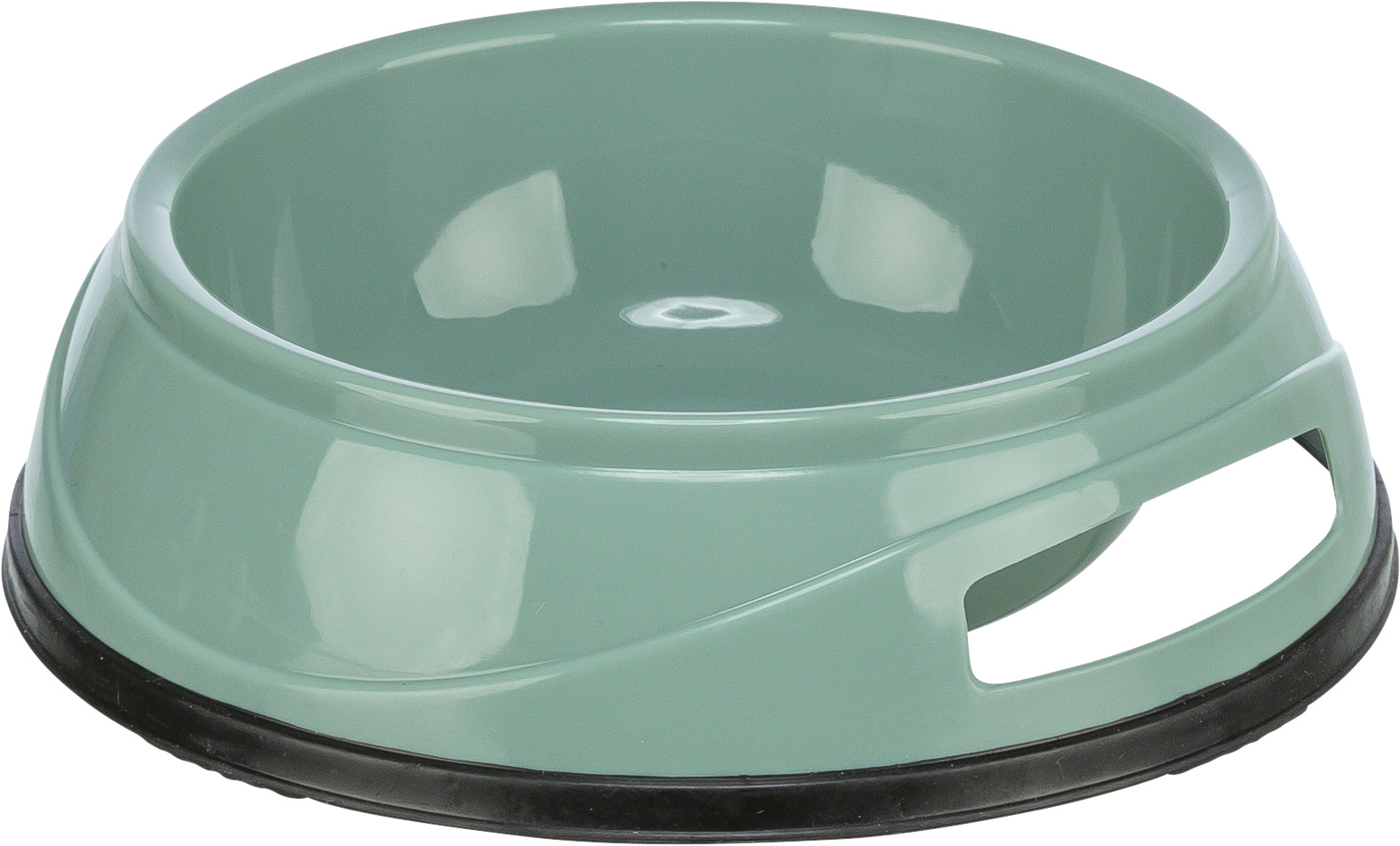 Comedero Plástico Pesado, Anillo Caucho, 0.3l, ø12 cm