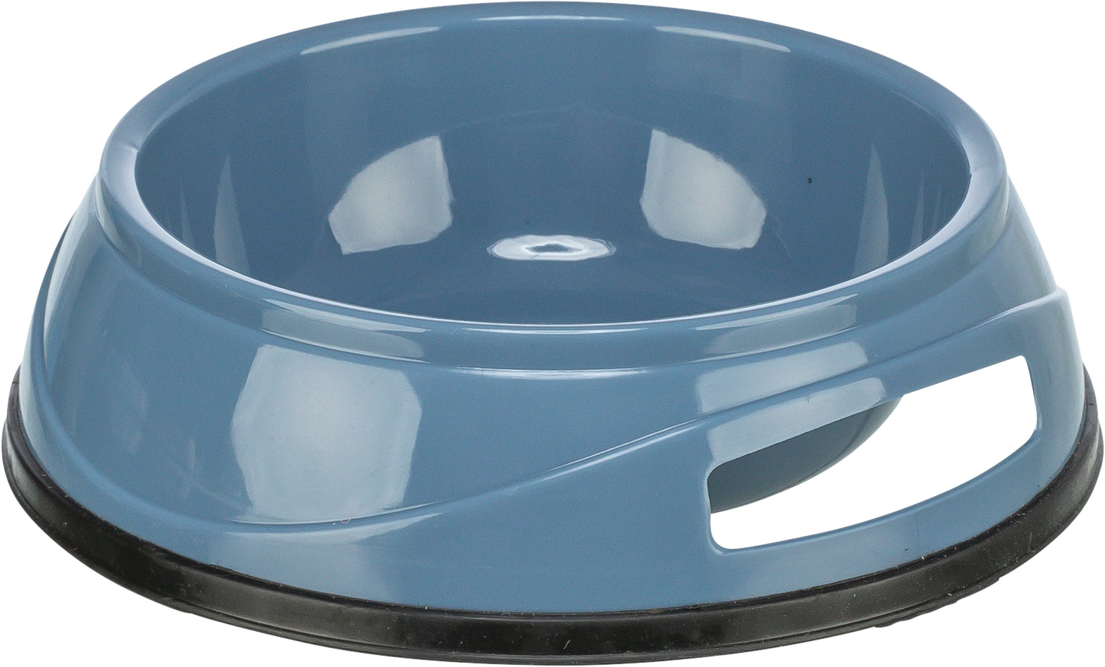 Comedero Plástico Pesado, Anillo Caucho, 0.3l, ø12 cm