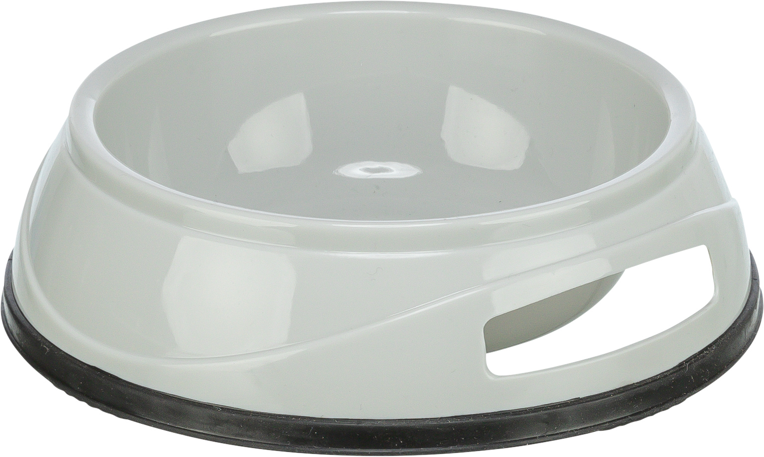 Comedero Plástico Pesado, Anillo Caucho, 0.3l, ø12 cm
