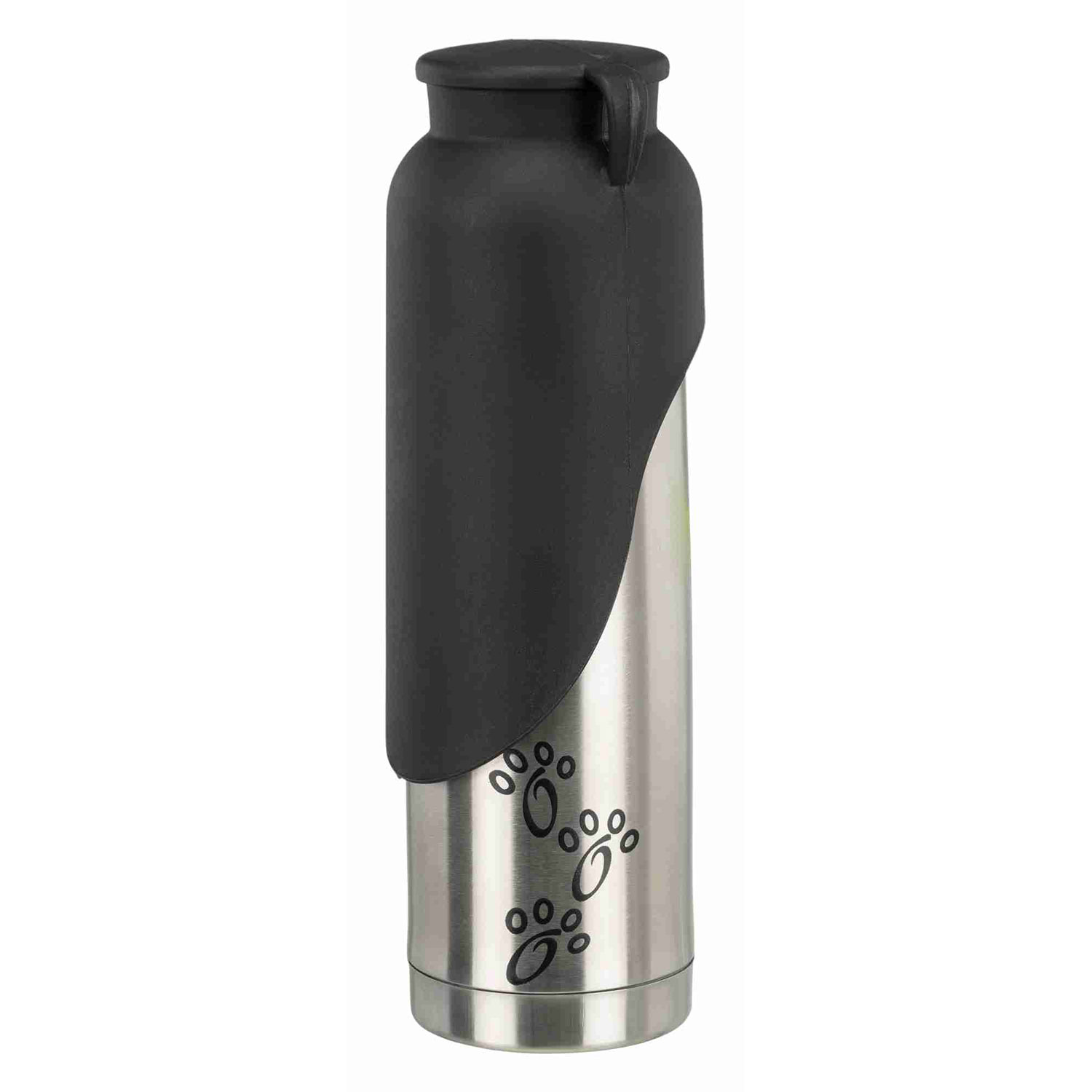 Termo-Bebedero Viaje, Acero Inoxidable/Plástico, 500 ml, Plata-Negro