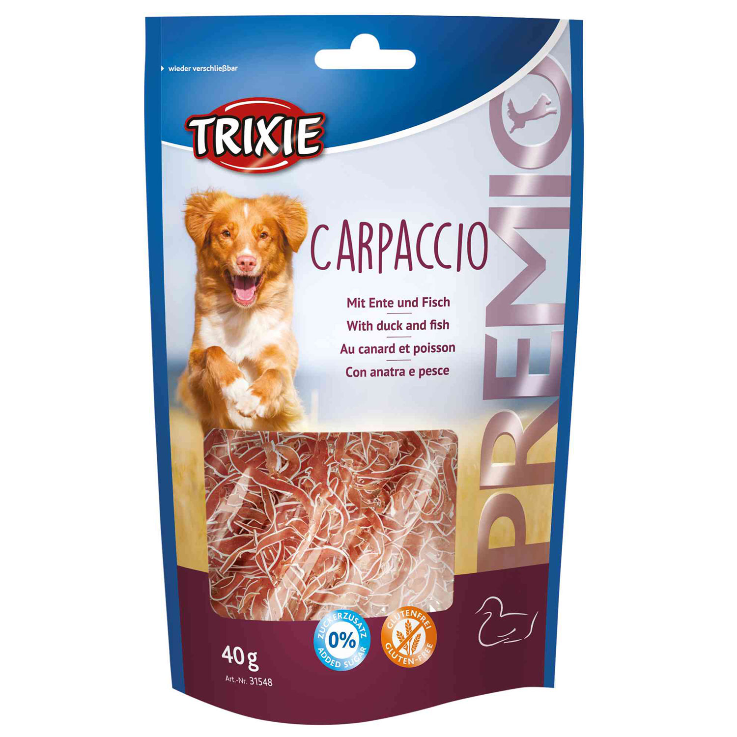 Snack PREMIO Carpaccio, Pato y Pescado, 40 g
