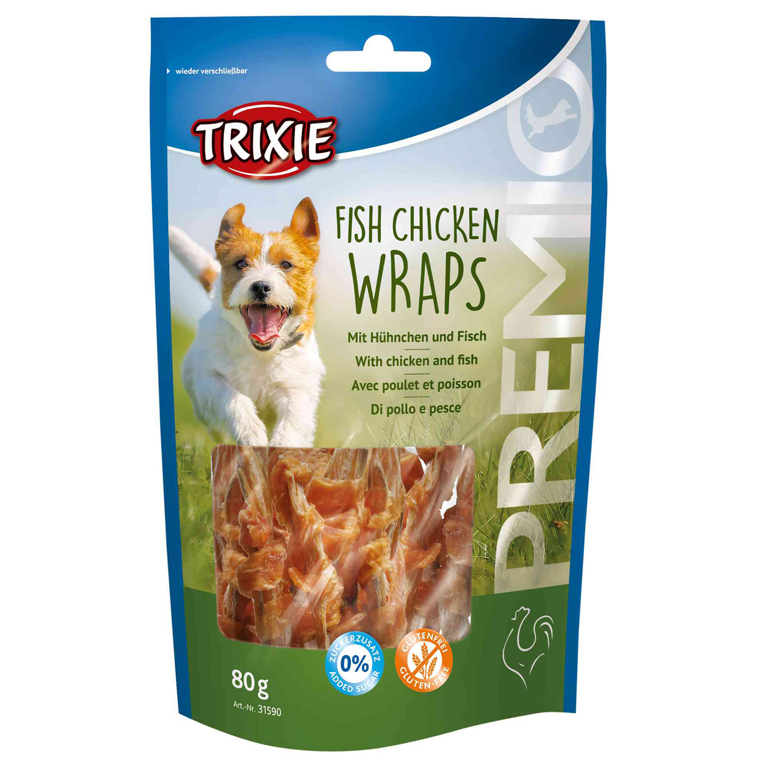 Snack PREMIO Fish & Chicken Wraps, 80 g