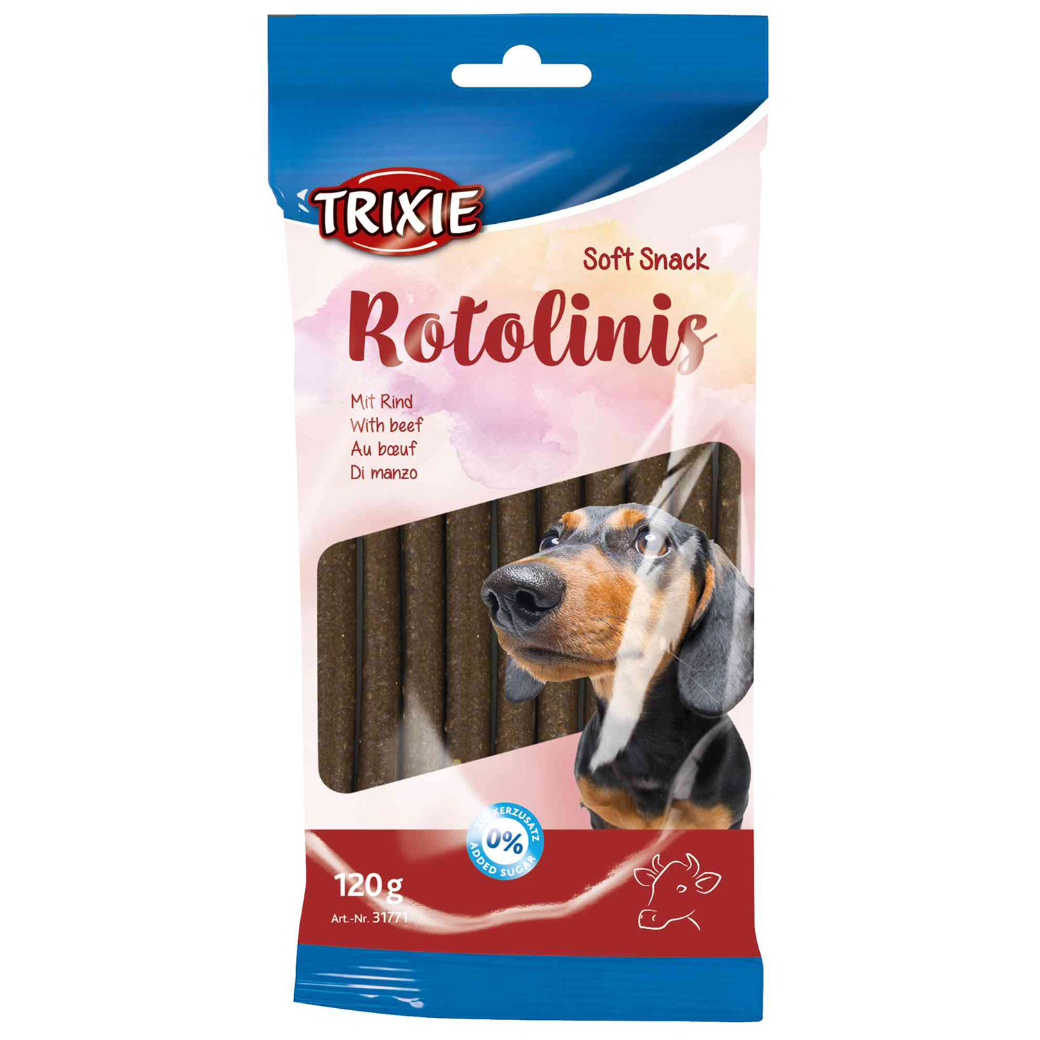 12 Snacks Rotolinis, Ternera, 120 g, 12 cm