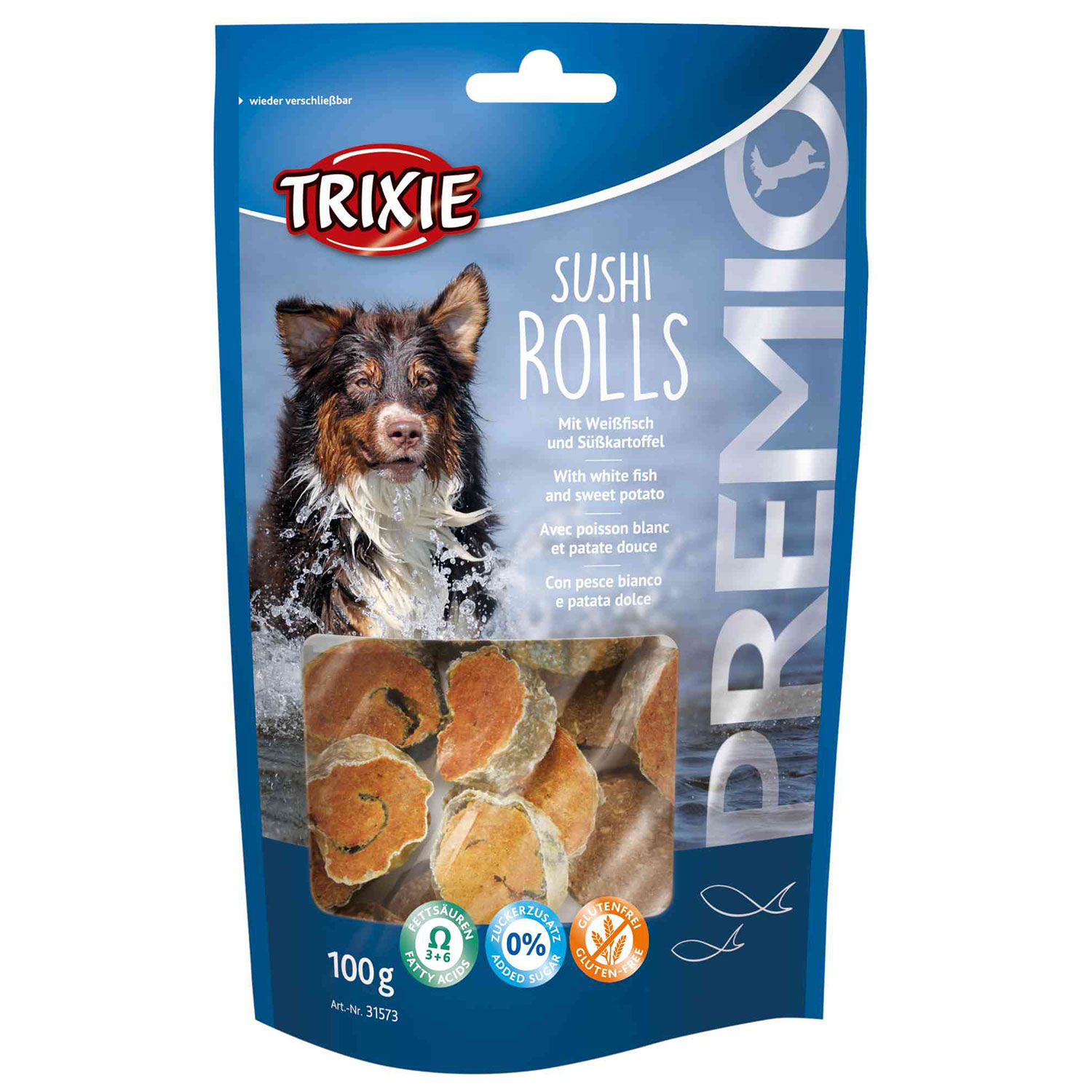 Snack PREMIO Sushi Rolls, 100 g, 90% Pescado Blanco