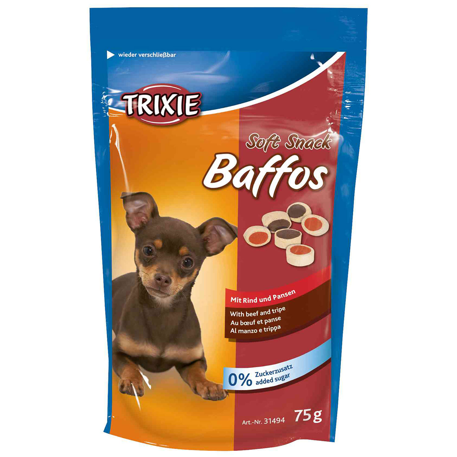Snack Soft Snack Baffos, 75 g, Ternera y Tripa