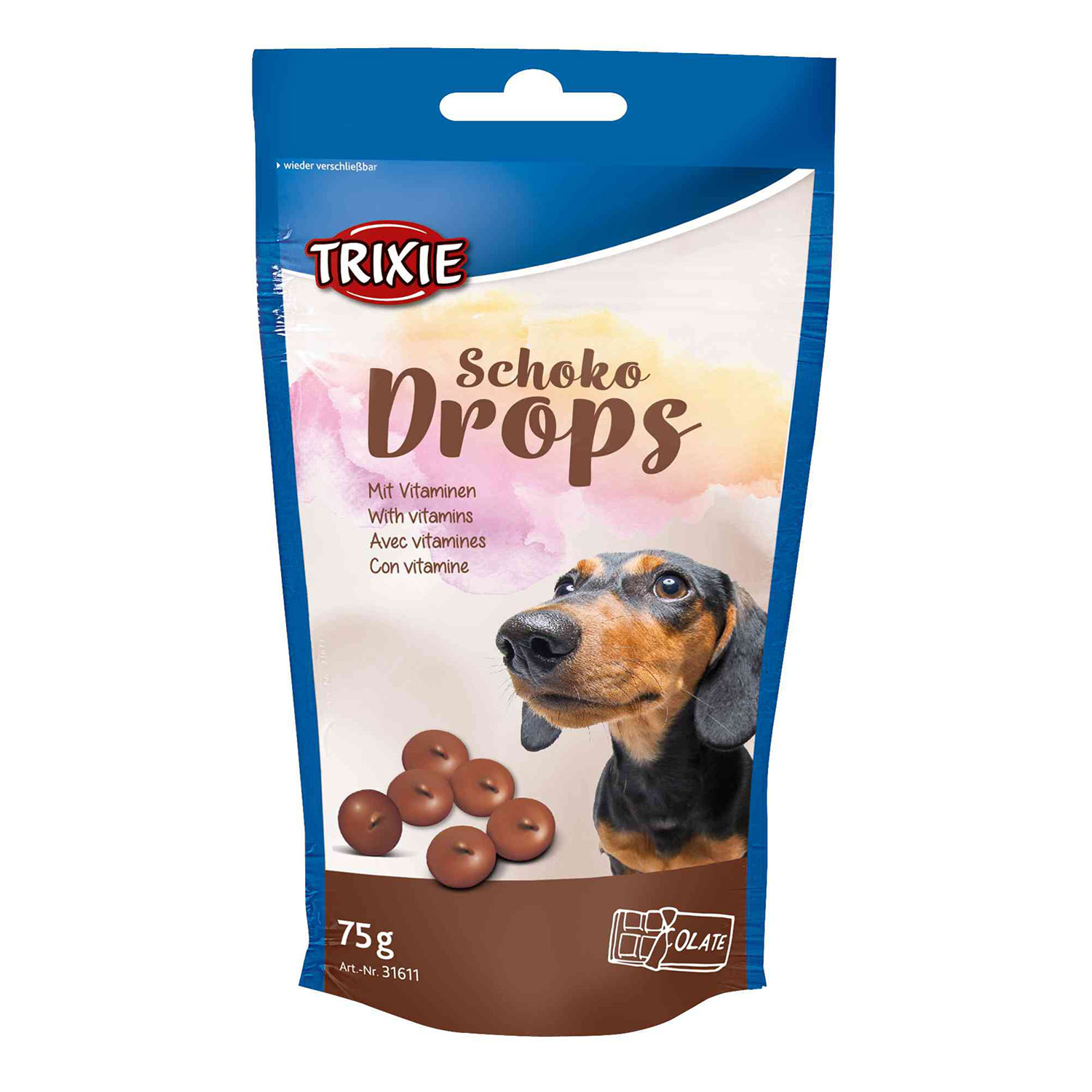 Schoko Drops, Chocolate, Vitaminados, 75 g