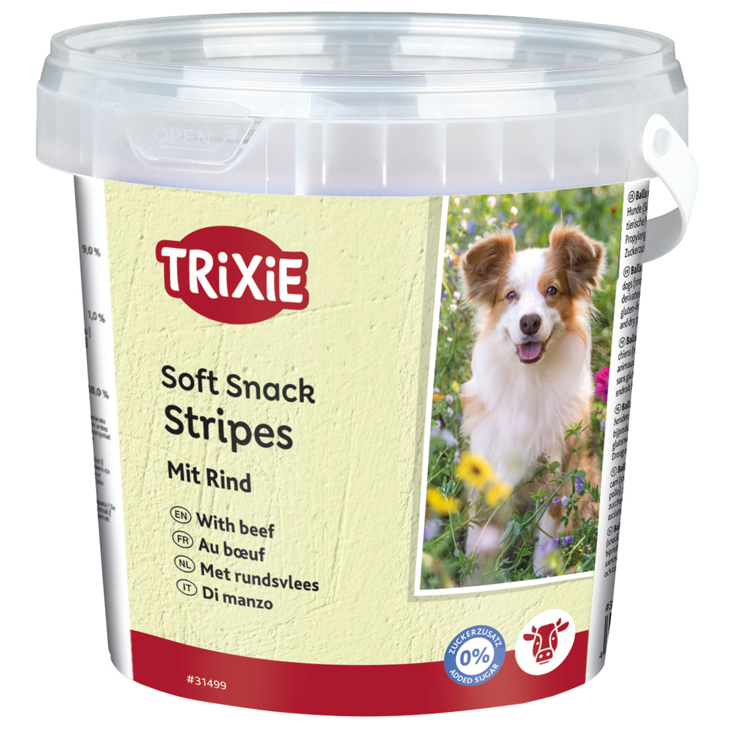 Bote Soft Snack Happy Stripes, 500 g, Ternera