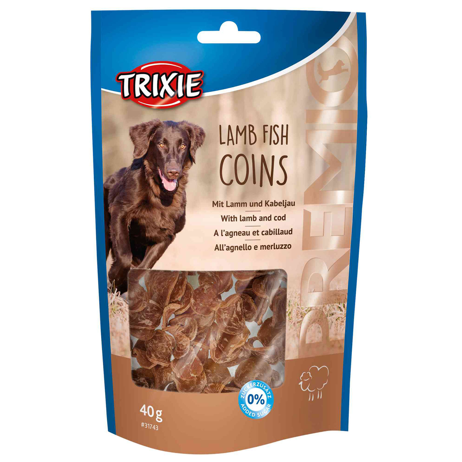 Snack PREMIO Lamb Fish Coins, 40 g