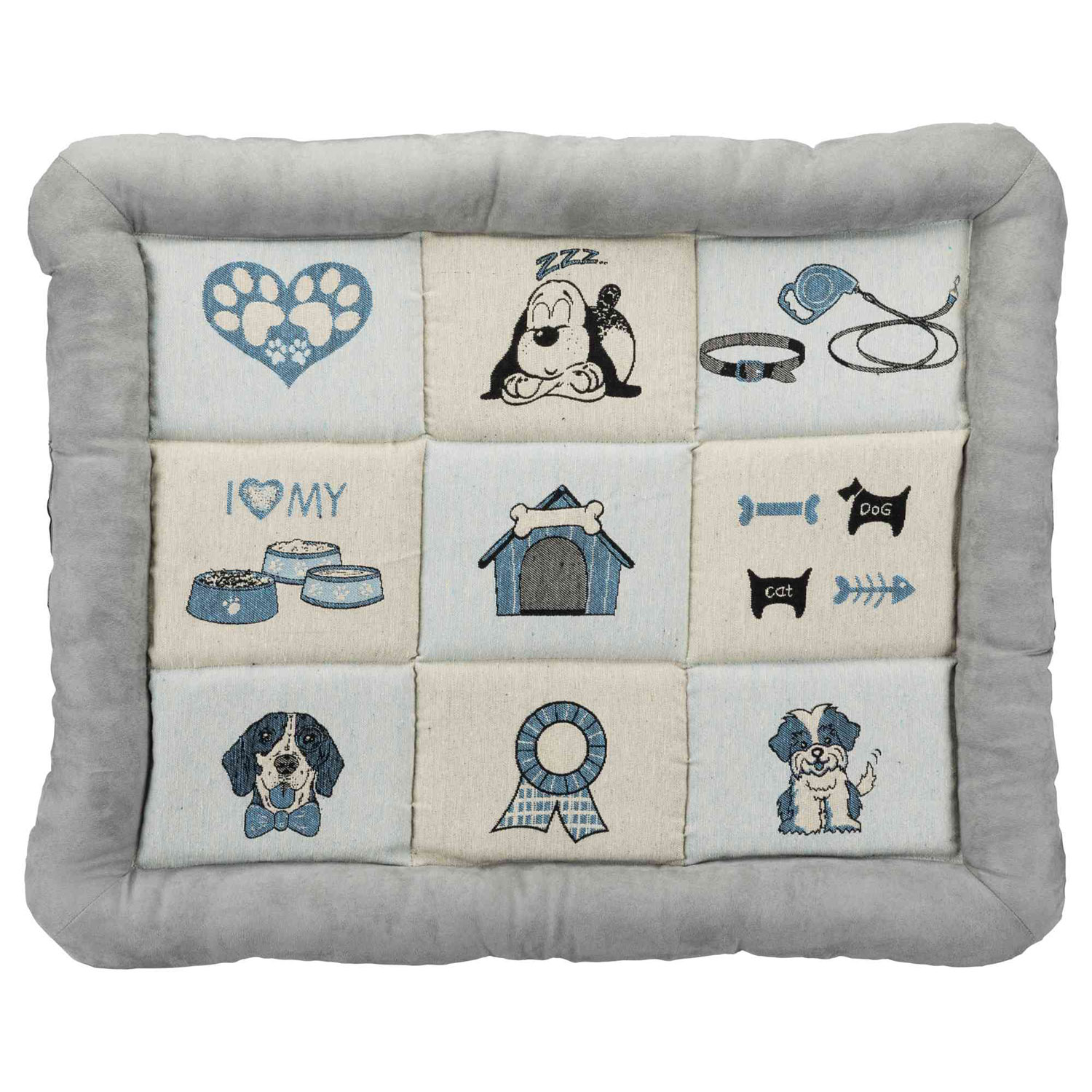 Colchoneta Patchwork, 75 × 60 cm, Gris
