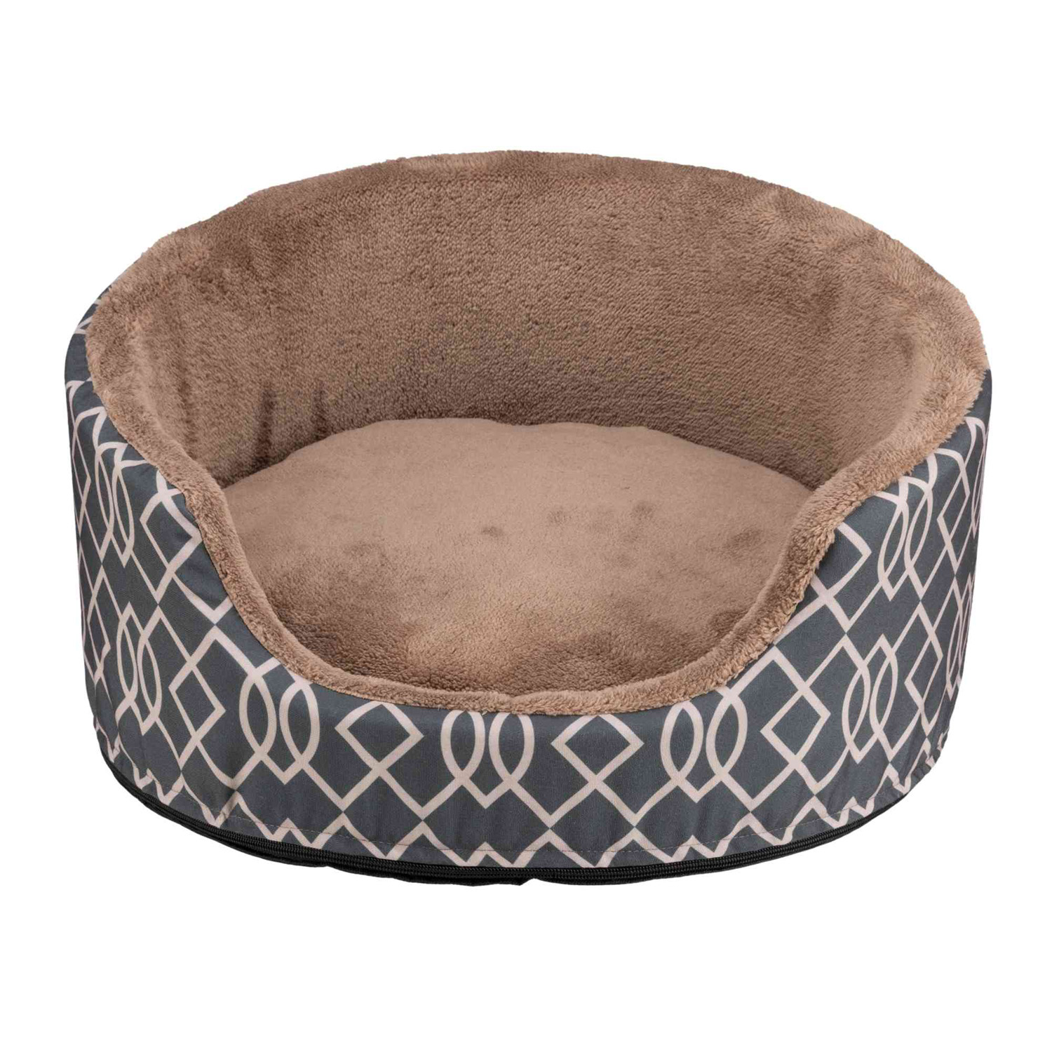 Cama Claude, ø75 cm, Gris-Marrón