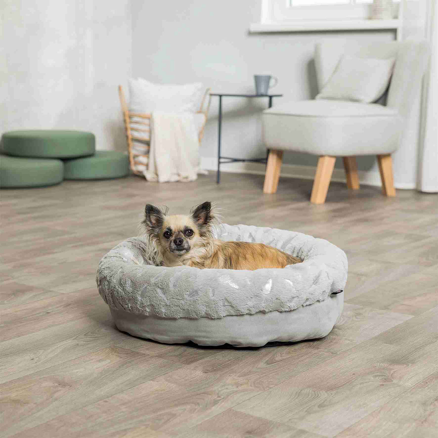 Cama Feather, ø50 cm, Gris-Plata