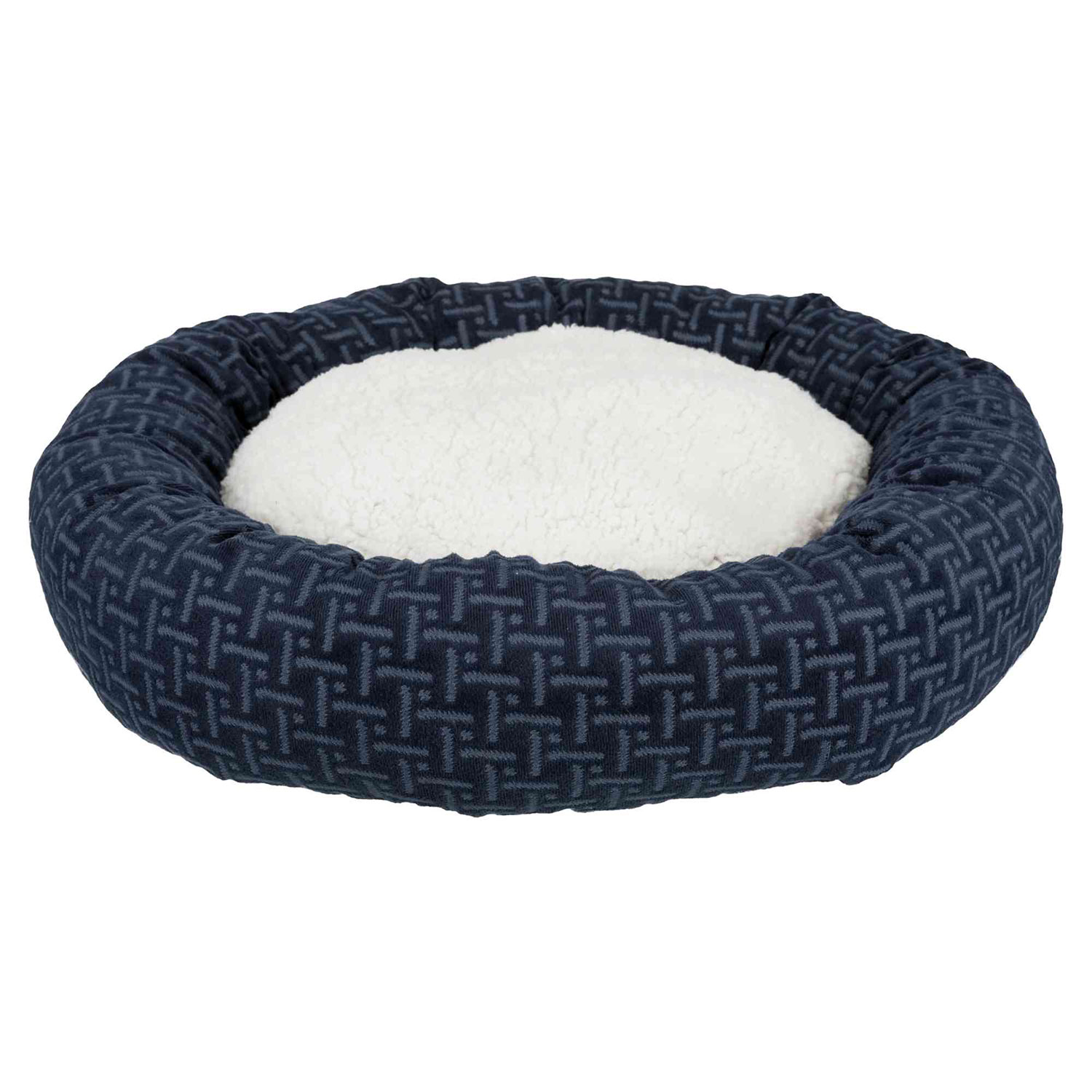 Cama Ferris, ø50 cm, Azul-Blanco