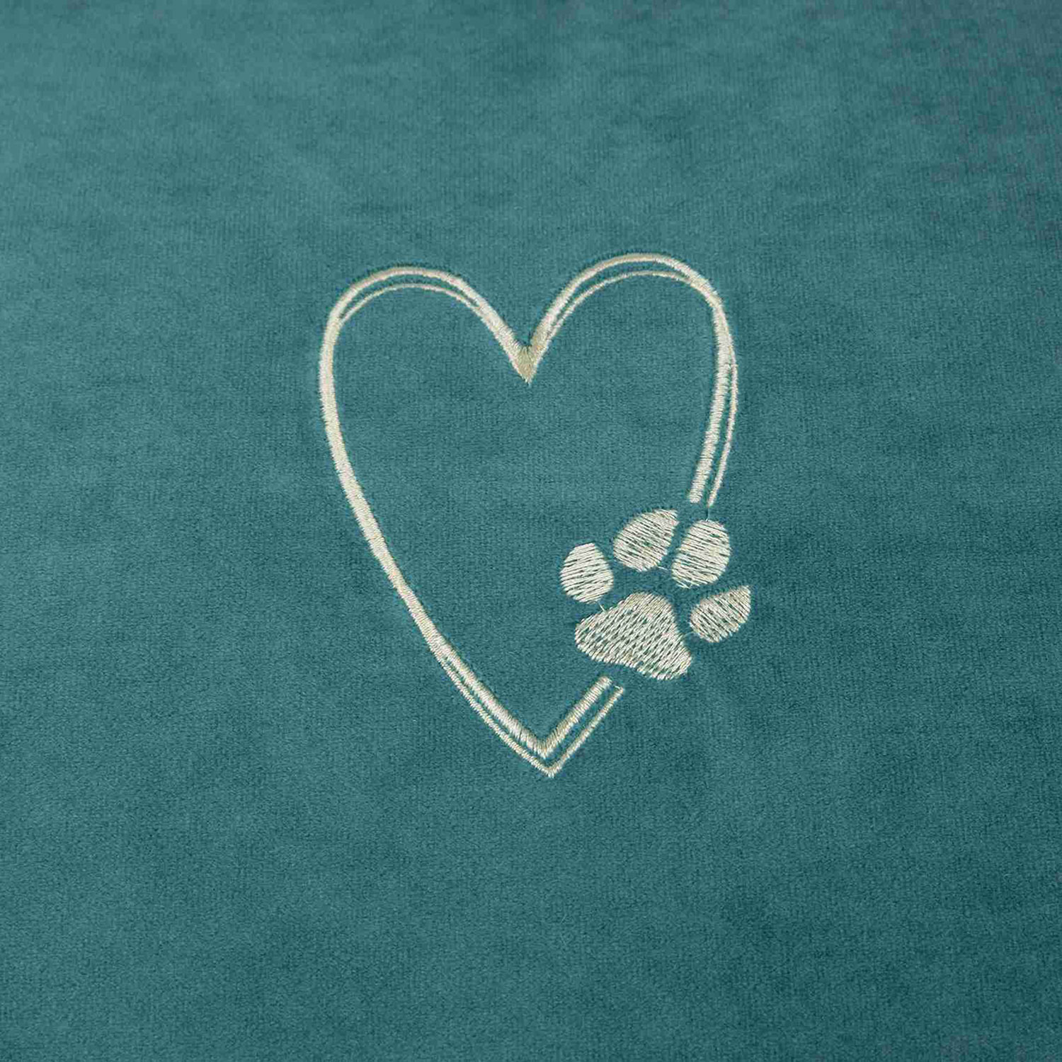 Cama Pet Home, 60 × 50 cm, Crema-Azul Petróleo
