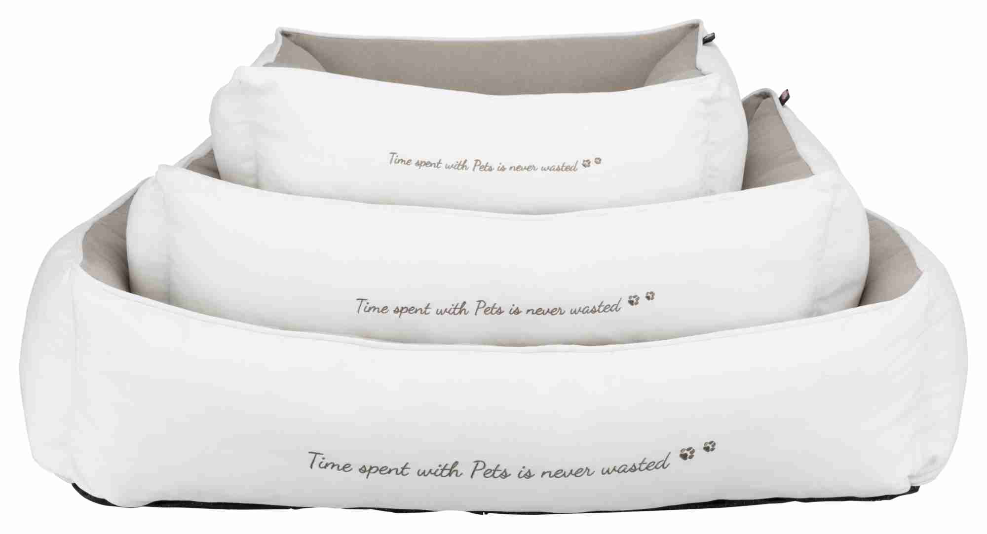 Cama Pet Home, 60 × 50 cm, Blanco-Gris topo