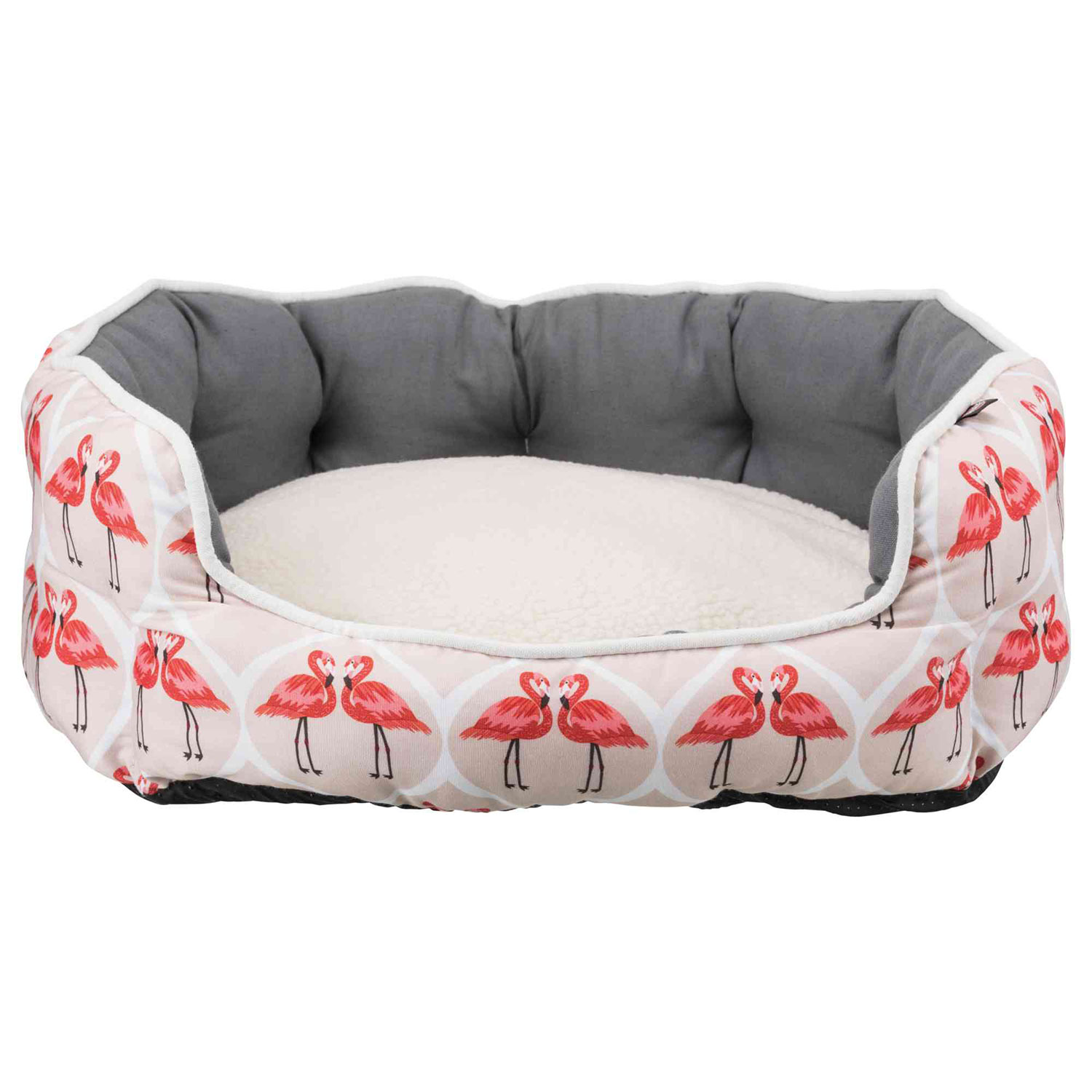 Cama Flamingo, 50 × 40 cm, Rosa-Gris-Crema