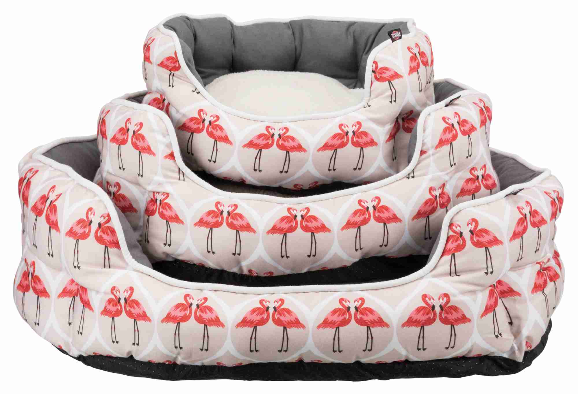 Cama Flamingo, 50 × 40 cm, Rosa-Gris-Crema