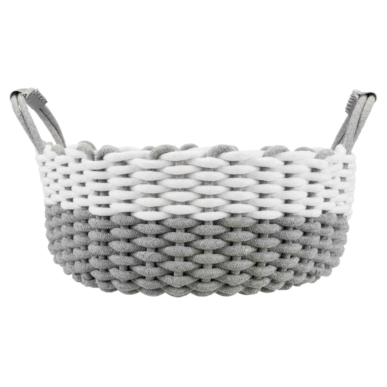 Cesta Nabou, Tejida, ø45 cm, Gris-Blanco