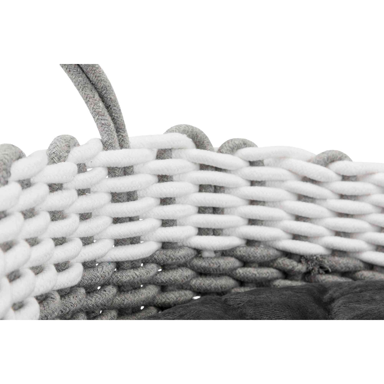 Cesta Nabou, Tejida, ø45 cm, Gris-Blanco