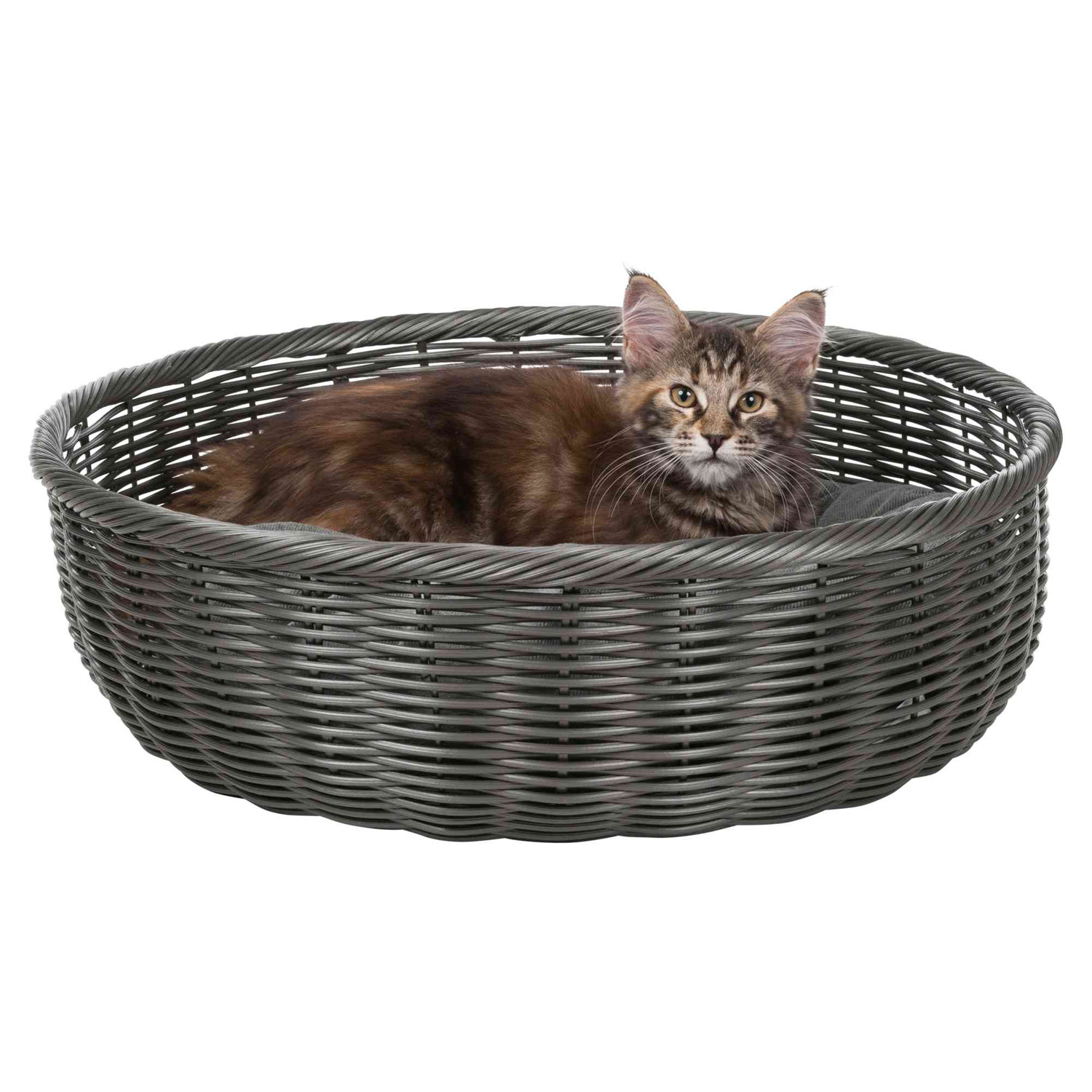 Cesta con Cojín, ø50 cm, Antracita