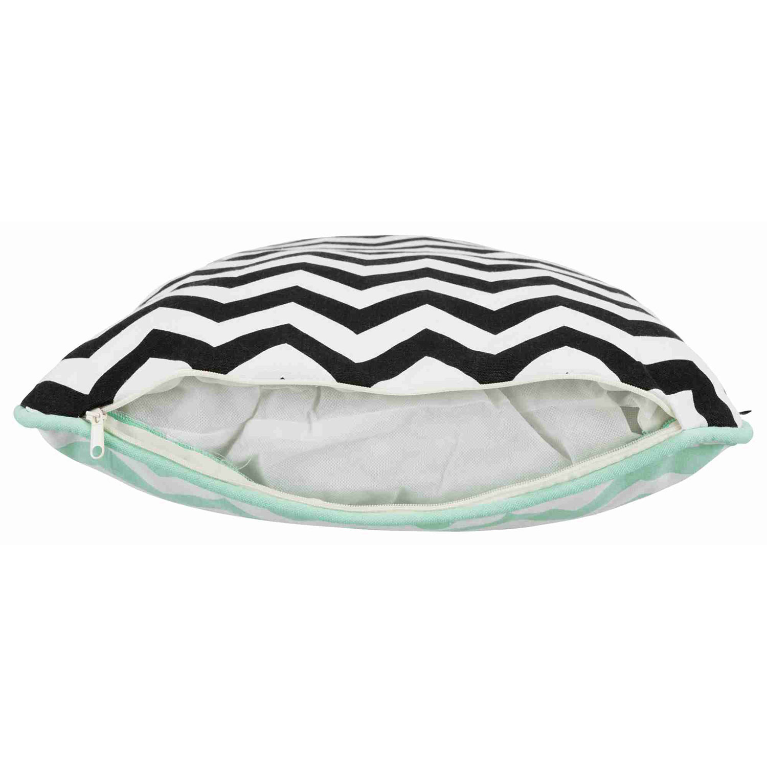 Cojín Fenjo, 70 × 50 cm, Menta-Negro-Blanco