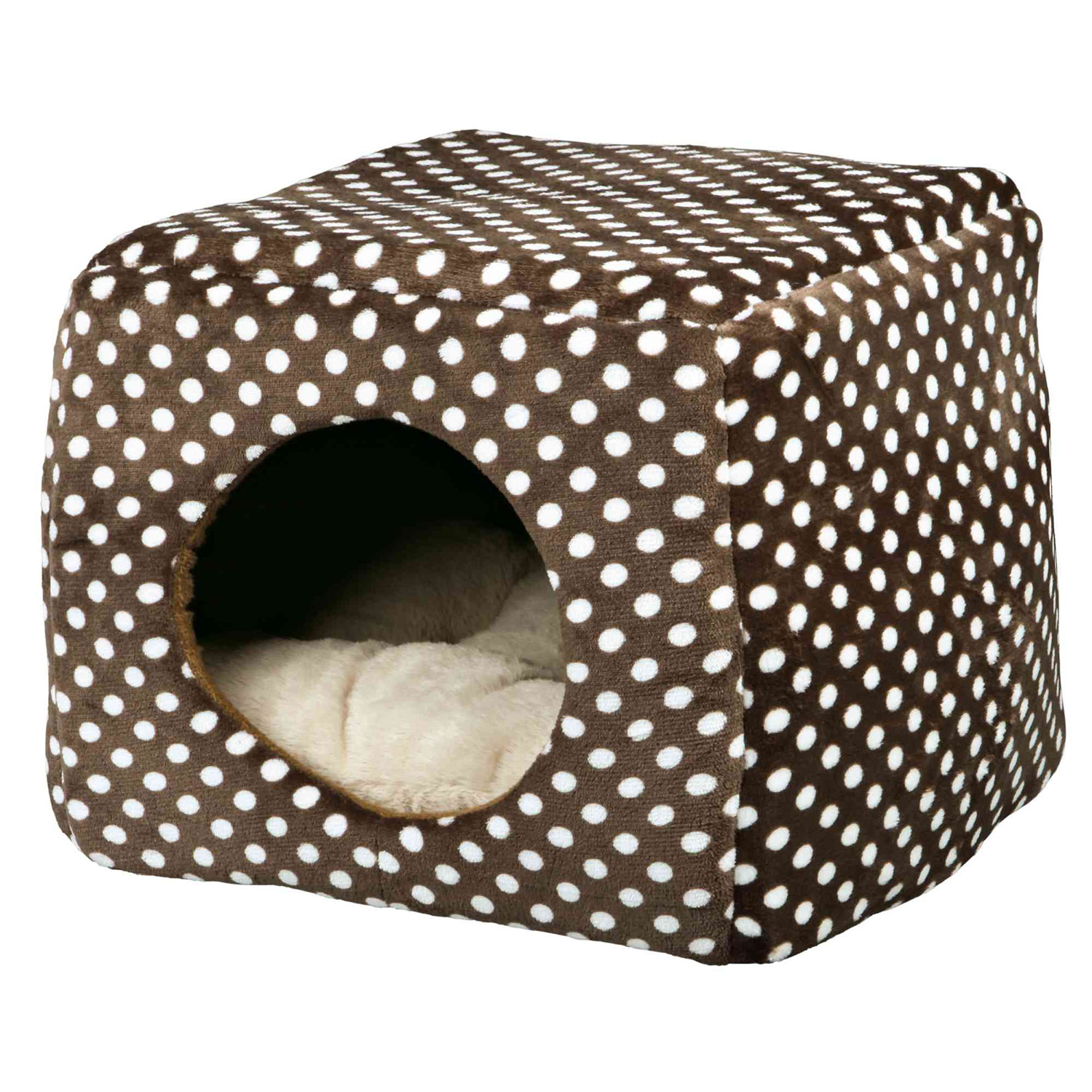 Cueva/Cama Suave Mina, 40 × 32 × 40 cm, Marrón-Beige