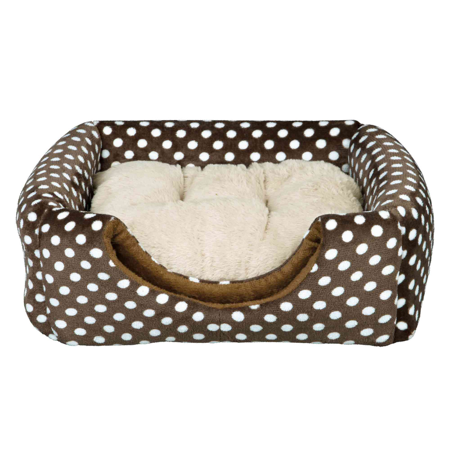 Cueva/Cama Suave Mina, 40 × 32 × 40 cm, Marrón-Beige