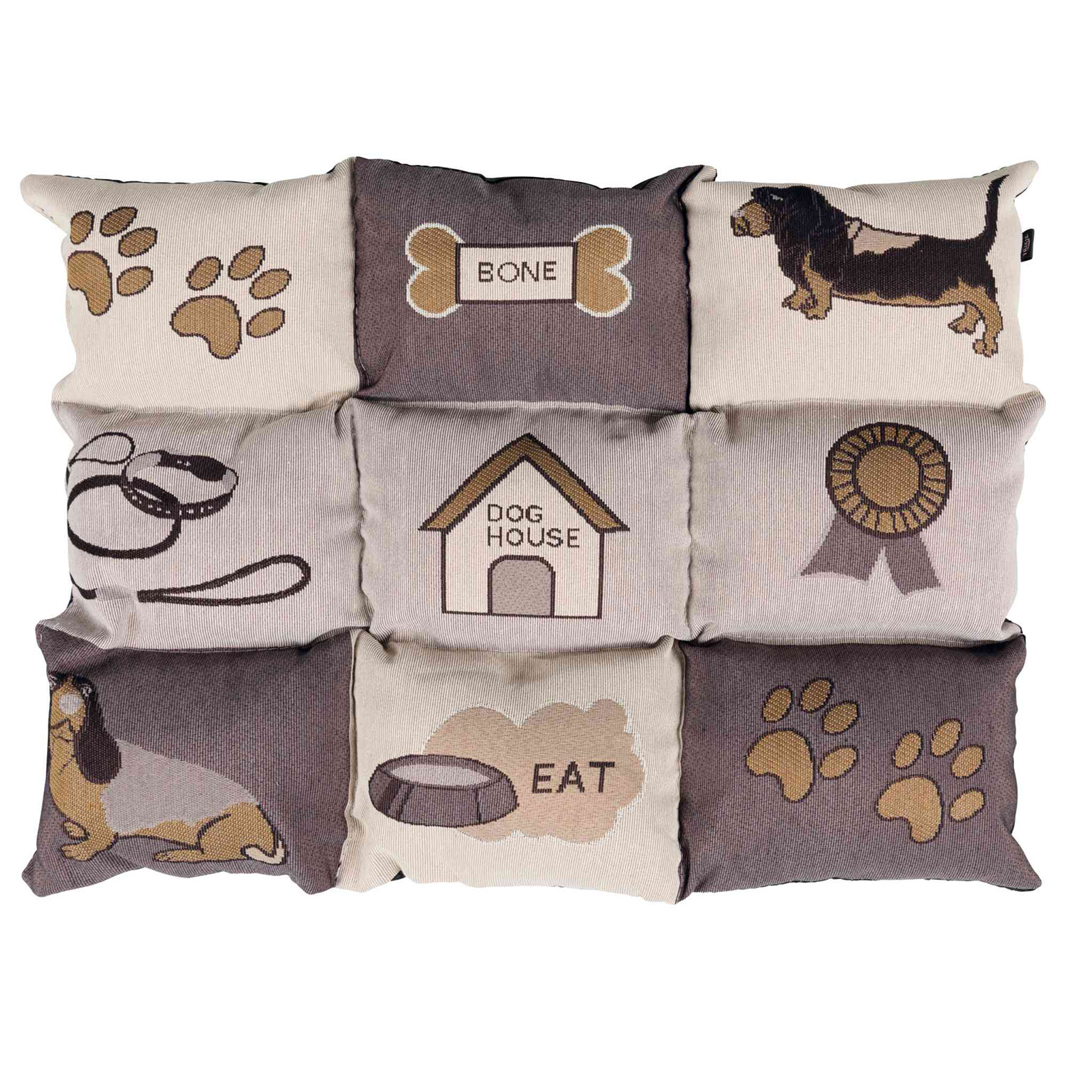 Manta Patchwork, 55 × 40 cm, Marrón-Beige